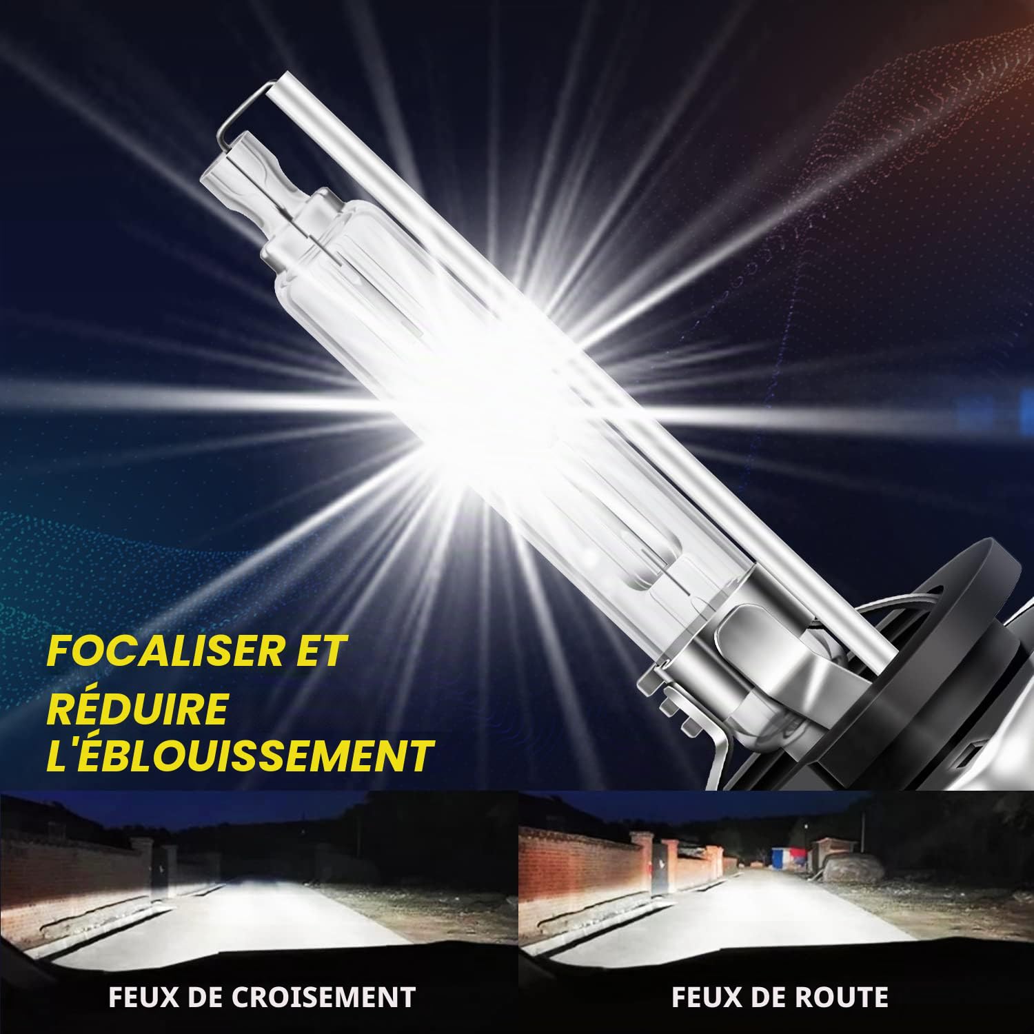TECTICO D3S 35W Xénon Ampoule HID de HID kit de Conversion 6000K 12V Blanc Diamant +300% Ultra Clair Kit de Conversion Bi HID Ampoule, 2 Ampoules