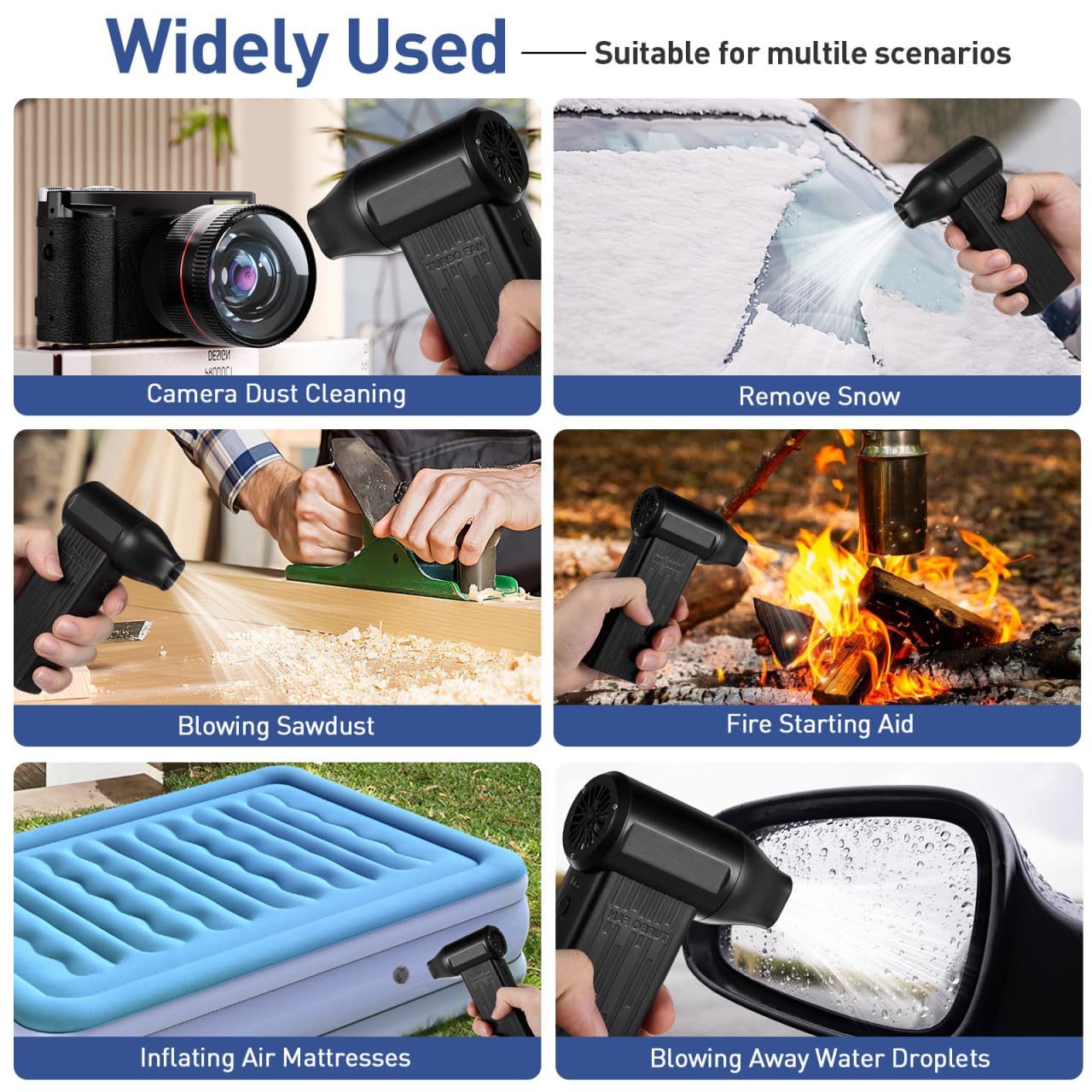 PartyKindom Elektrische Staubgebläse Druckluft Stark: Einstellbar Mini Gebläse 130000 Compressed Air Duster Kann Wiederaufladbares Staubwede Pc Reinigung Druckluft für Tastatur Pc Auto