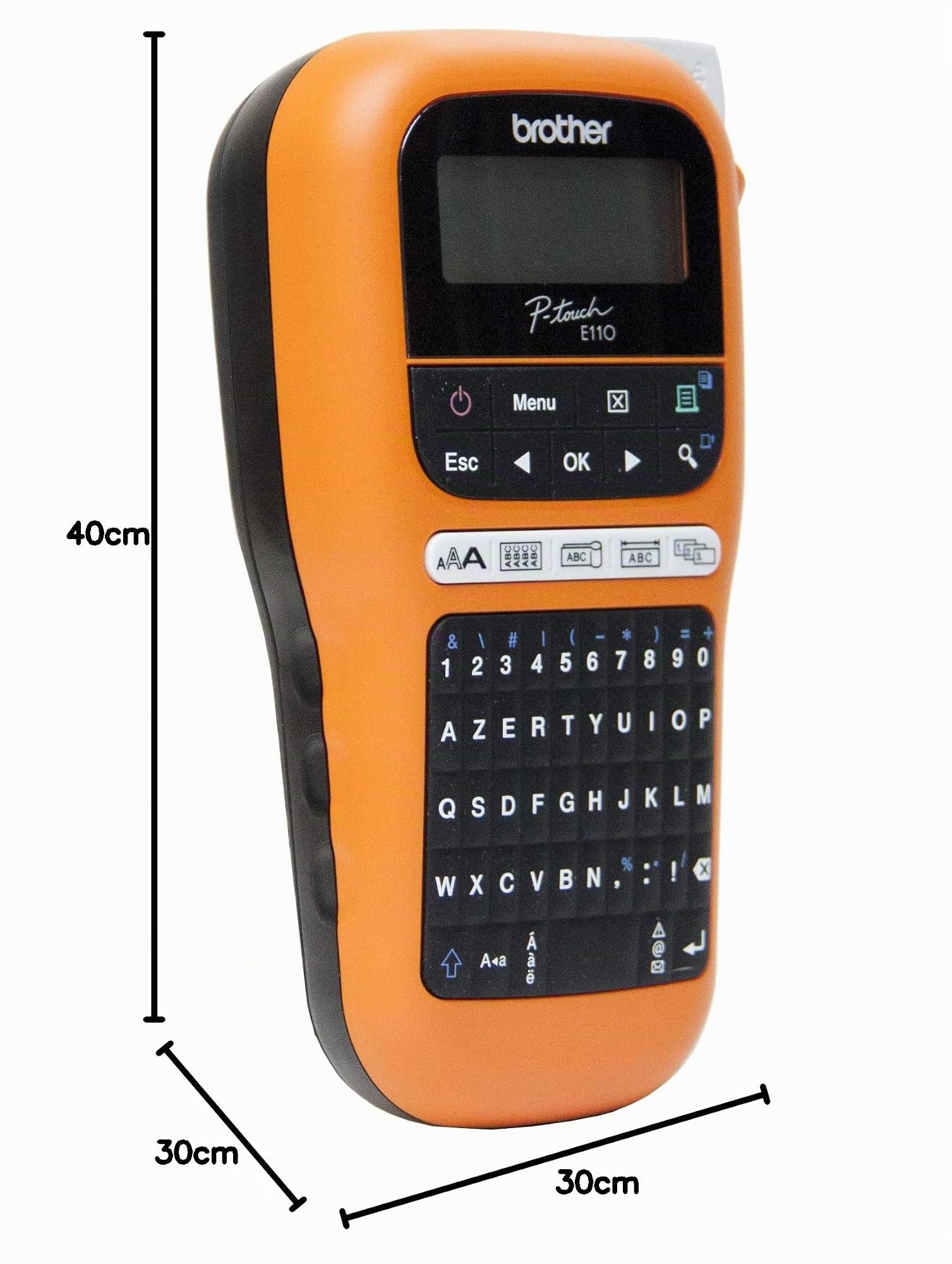 Brother PT-E110VP Professioneller Etikettierer, industriell, Lieferung mit 1 Tze-FX221 Band schwarz/weiß 9 mm + 1 Transportkoffer