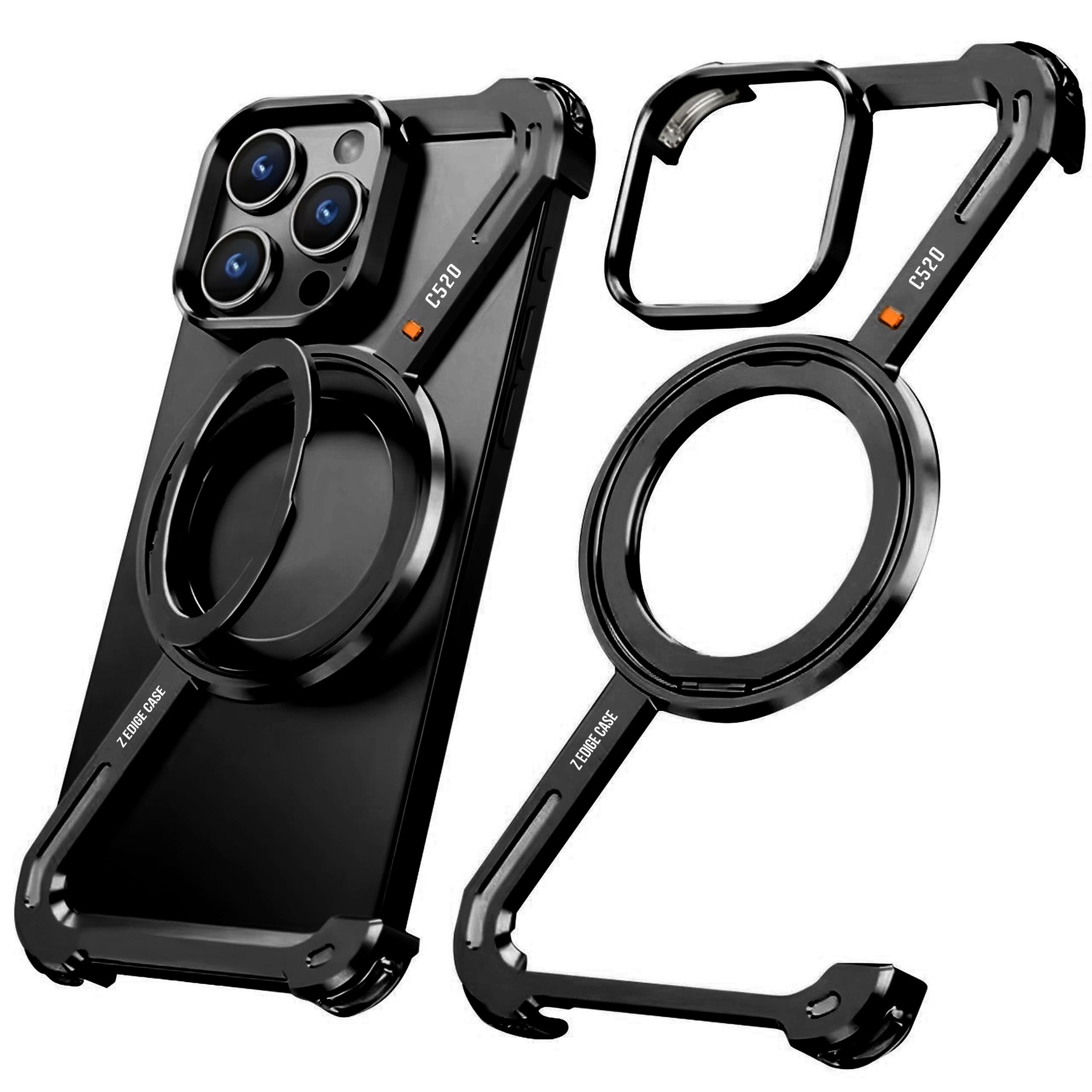 Amazon.co.jp: C520 Z Edge Case iPhoneケース MagSafe対応 360°回転
