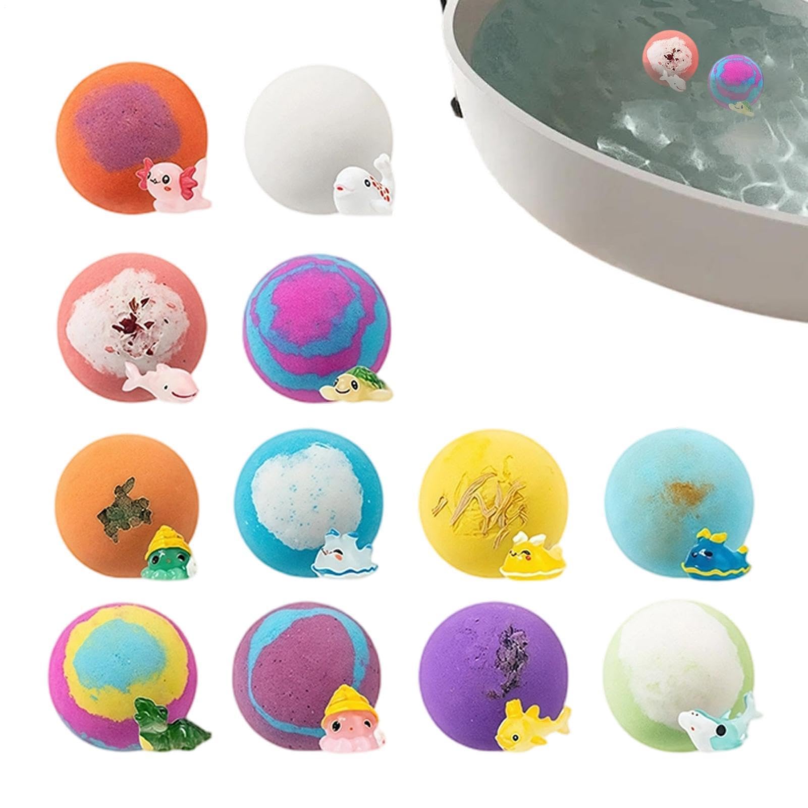 Badekugeln mit Spielzeug, 12 Stück, sanft und erfrischend