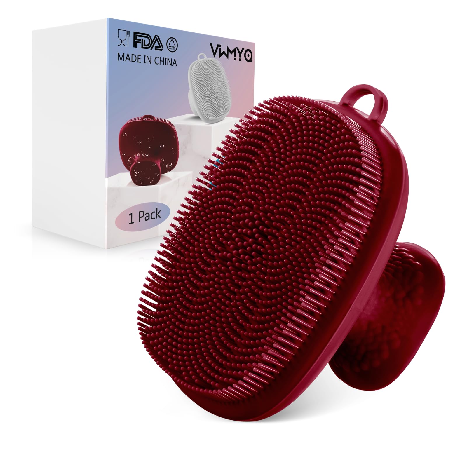 VWMYQ Silicone Face Scrubber for Men Facial Cleansing Brush Silicone Face Wash Brush Manual Waterproof Cleansing Skin Care Face Brushes for Cleansing and Exfoliating (red)