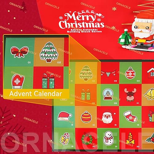 Miniatura 3 de Calendario de Adviento de Navidad 2023, bloques de construcción 6 en 1, calendario de cuenta regresiva de 24 días, juguetes para niños, juguetes de