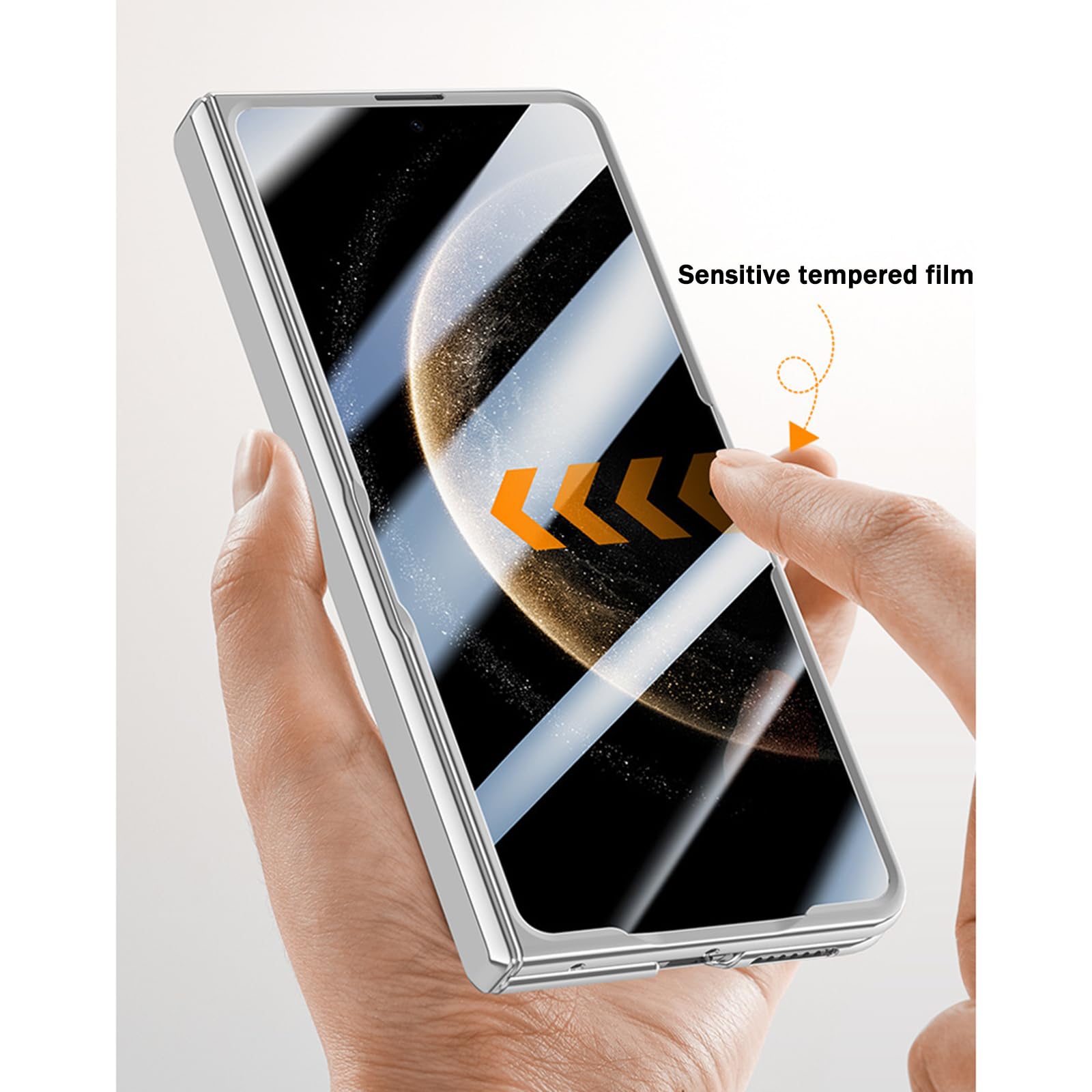 Anti Peeping Cover per Huawei Mate X6, Protezione Privacy Vetro Temperato Magnetica Custodia Cerniera AntiGraffio Placcatura Trasparente Guscio,Nero,Mate X6