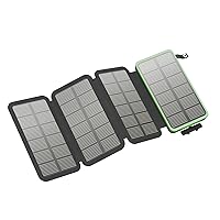 FEELLE Caricatore Solare 25000mAh, Power Bank Solare Batteria Esterna con Doppia Uscita USB 3,0A