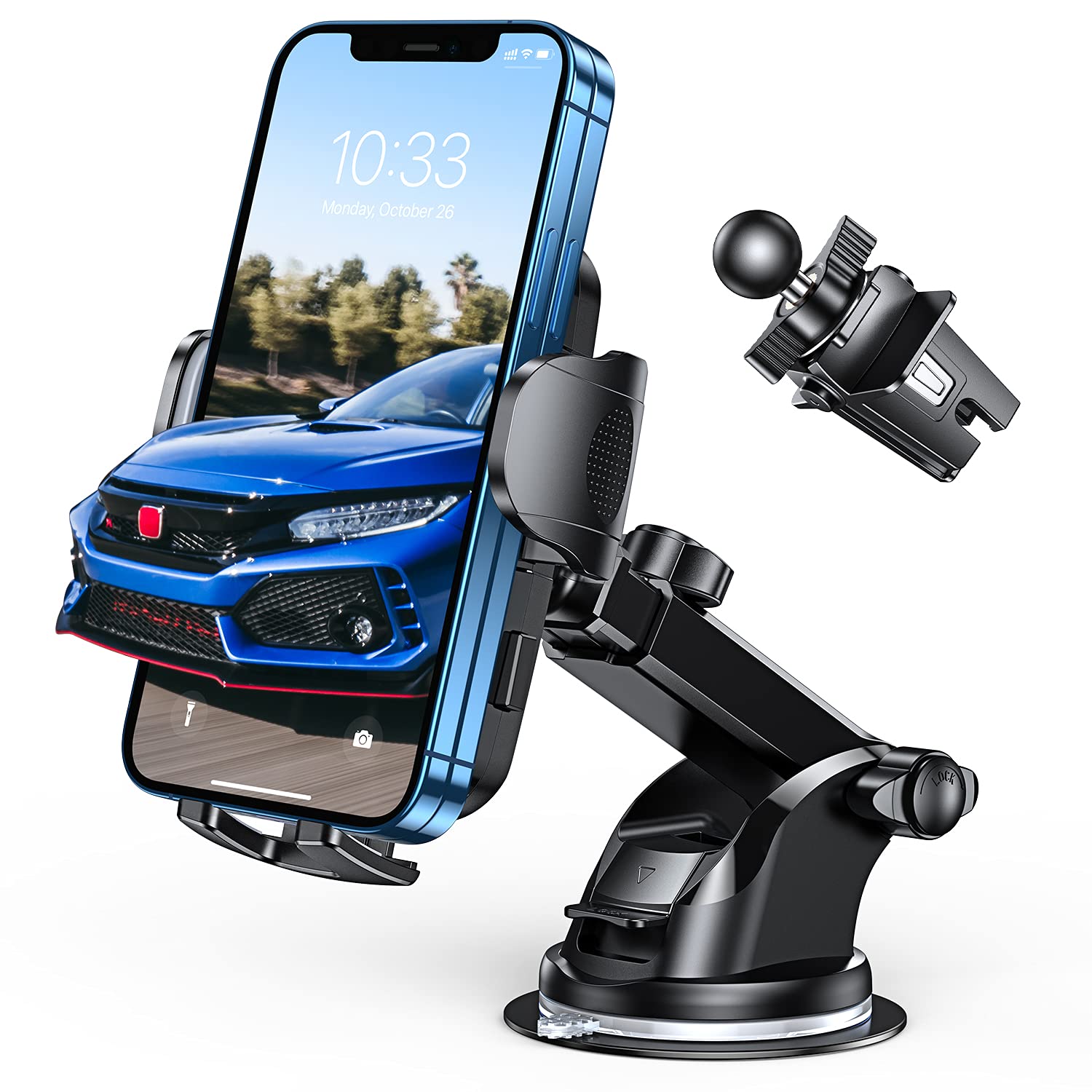 Humixx Phone Mount for Car [Super Suction & Stability] Universal Hands