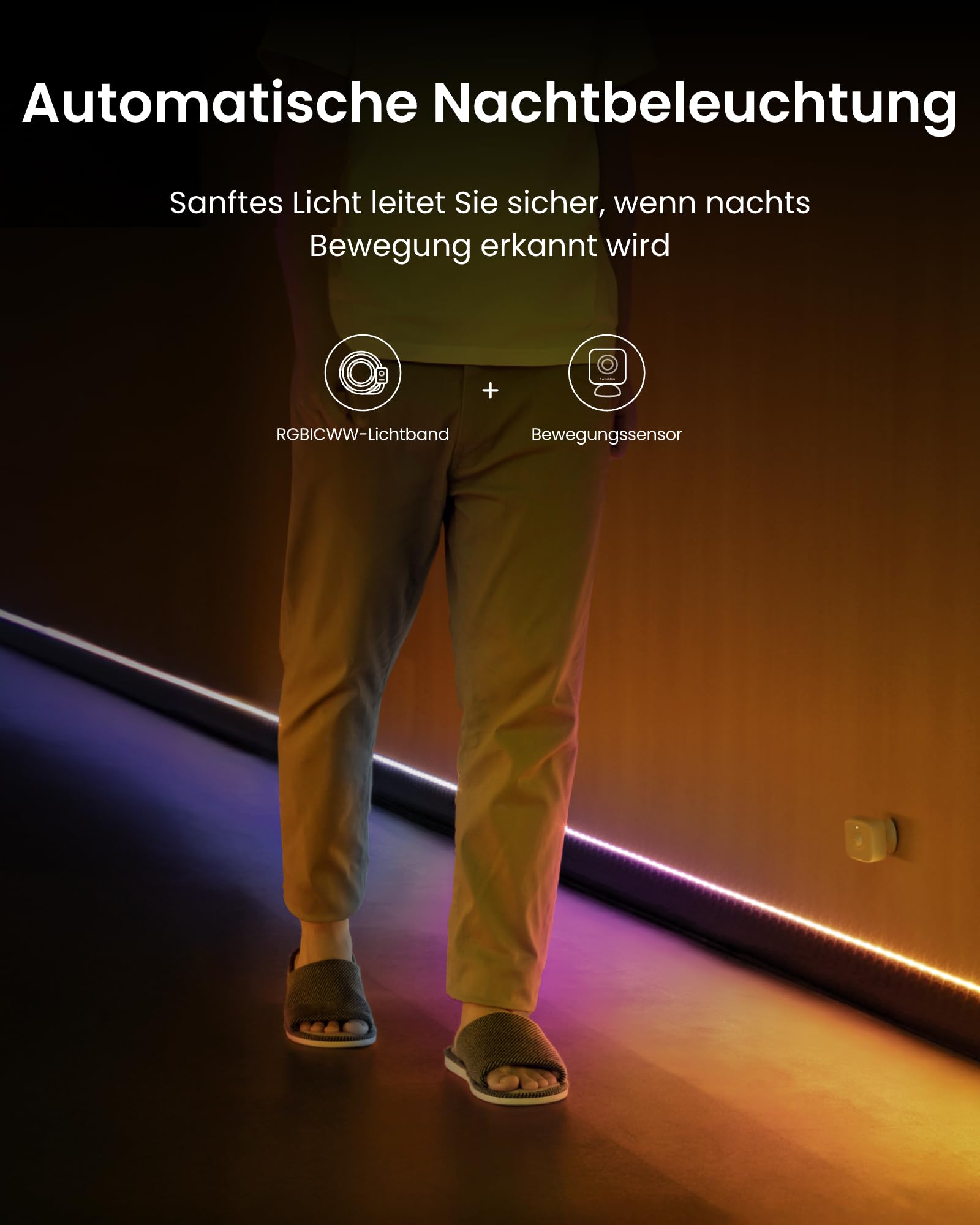 SwitchBot RGBICWW taśma LED 5 m, 72 diody LED / m Matter, kompatybilna z Apple Home, Alexa, Google Home, sterowanie aplikacją, 16 milionów kolorów, tryb muzyczny, LED, do sypialni, telewizora