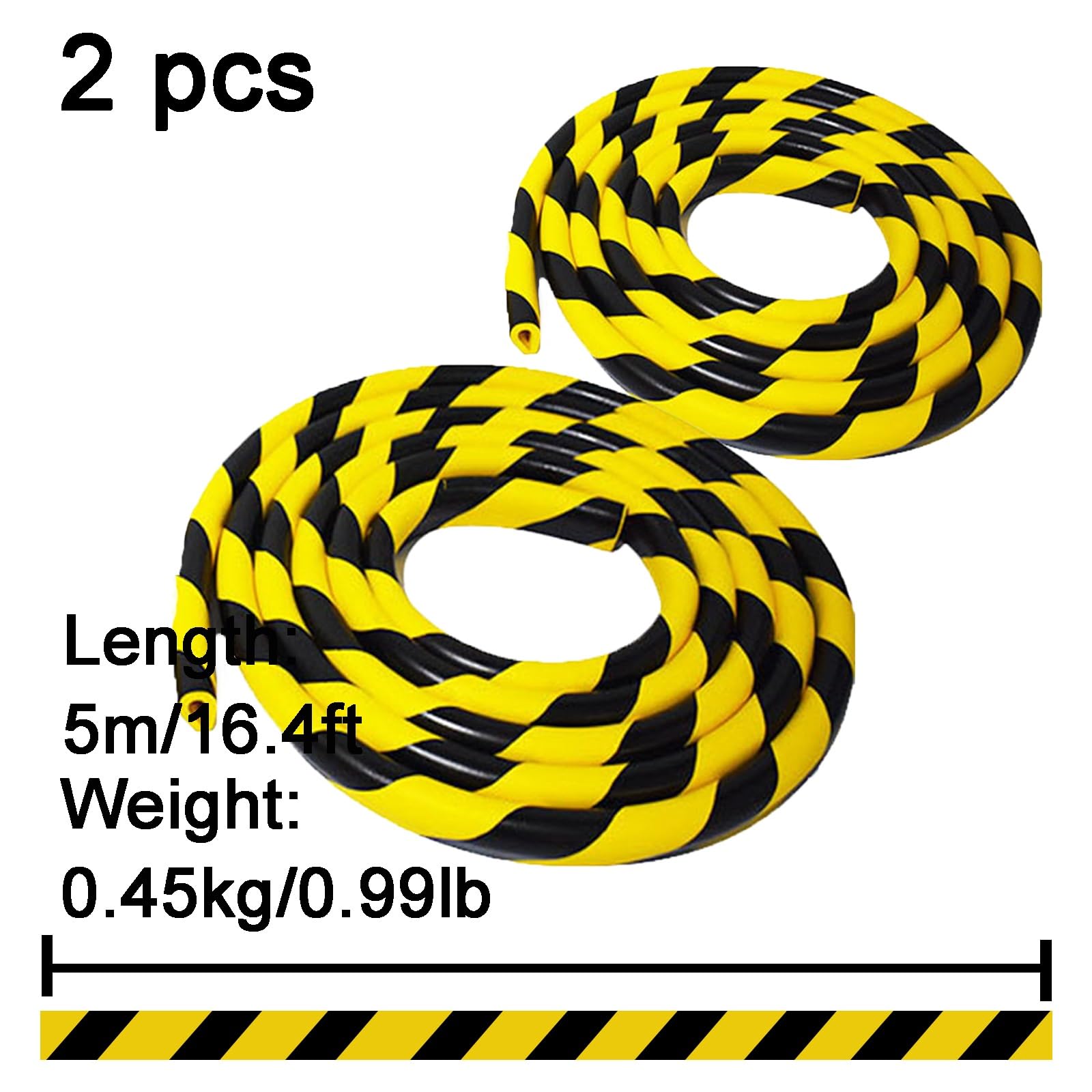 Protezione Angolare A U Paraspigoli， Giallo Nero Paraspigoli Angolari in Gomma Specifiche Multiple Profili in Gomma, per Fabbrica, Banchina di Carico(10m/32.8ft)