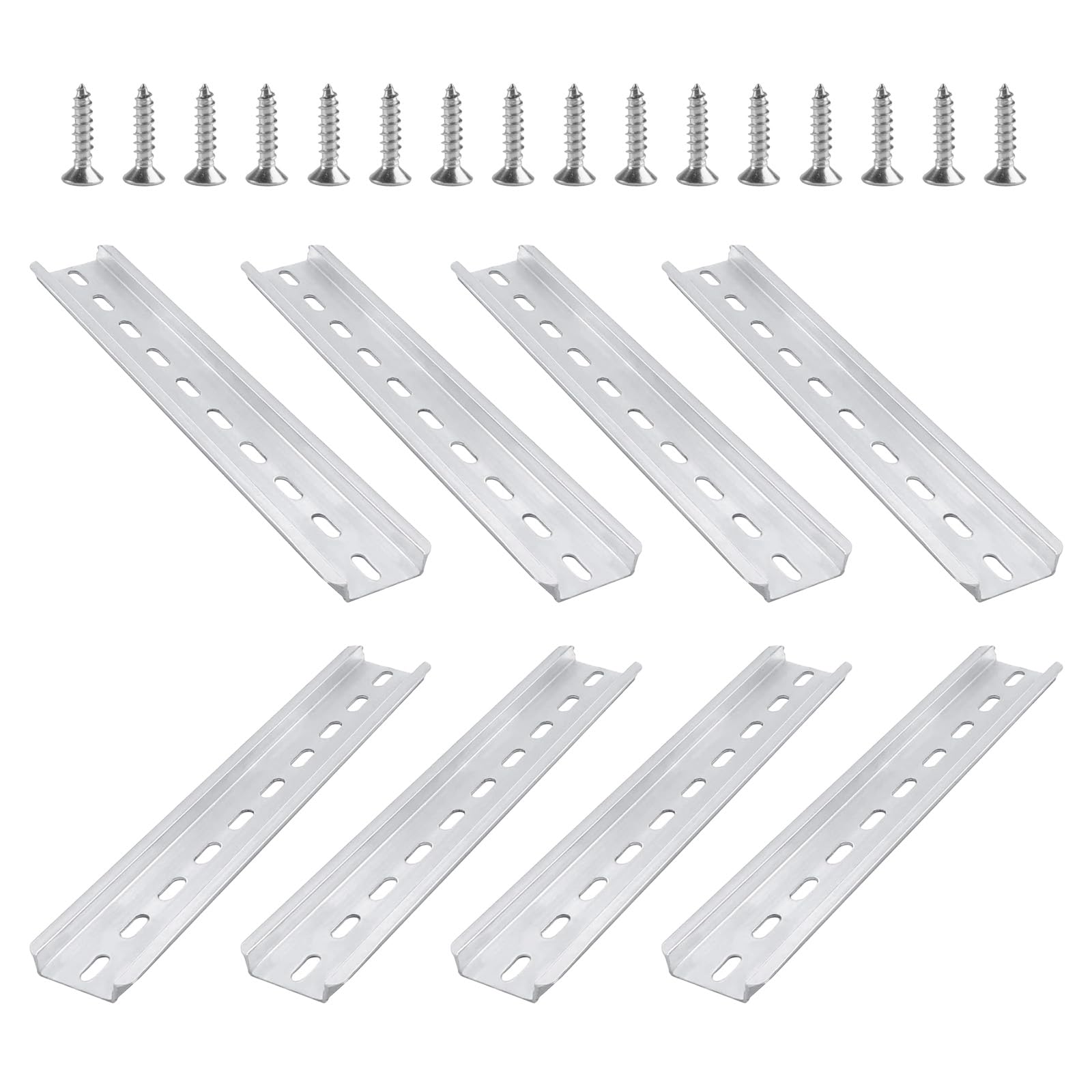 8 Stk Hutschiene 200 mm Lang, Aluminium Schiene, DIN Schiene Aluminium-DIN-Schiene, Tragschiene für Verteilerschrank Elektrische Schaltschränke Schaltschrank Schienenmontage, 35mm Breit/7,5 mm Hoch