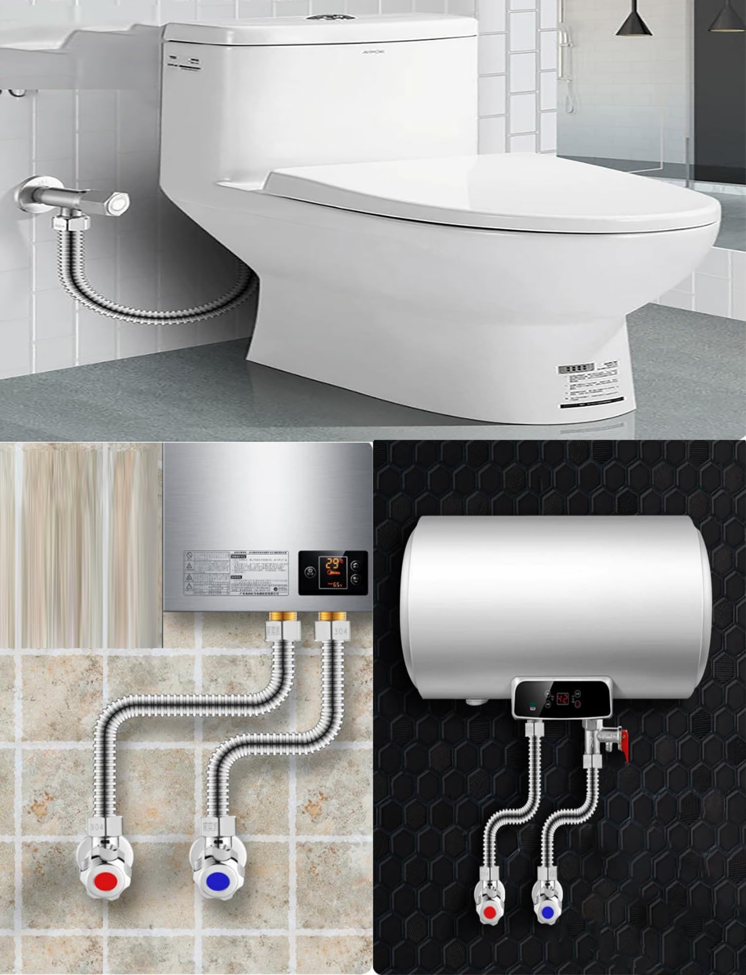 Manguera flexible de suministro de agua de acero inoxidable 304