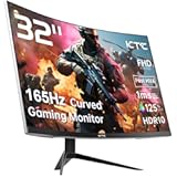 32 Inch FHD 1080p Curved Gaming Monitor - VA 1500R Curved Monitor, 165Hz 1ms MPRT, FreeSync & G-Sync, 122% sRGB, DP/HDMI, VESA, HDR10 for Gaming Home Office Business PC Monitor