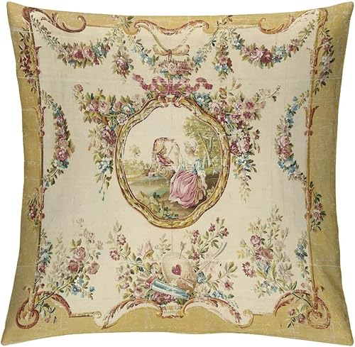 Funda de almohada cuadrada y acogedora para escuela francesa del siglo XIX, decoración del hogar, para sala de estar, sofá, cojín de coche, 18 x 18