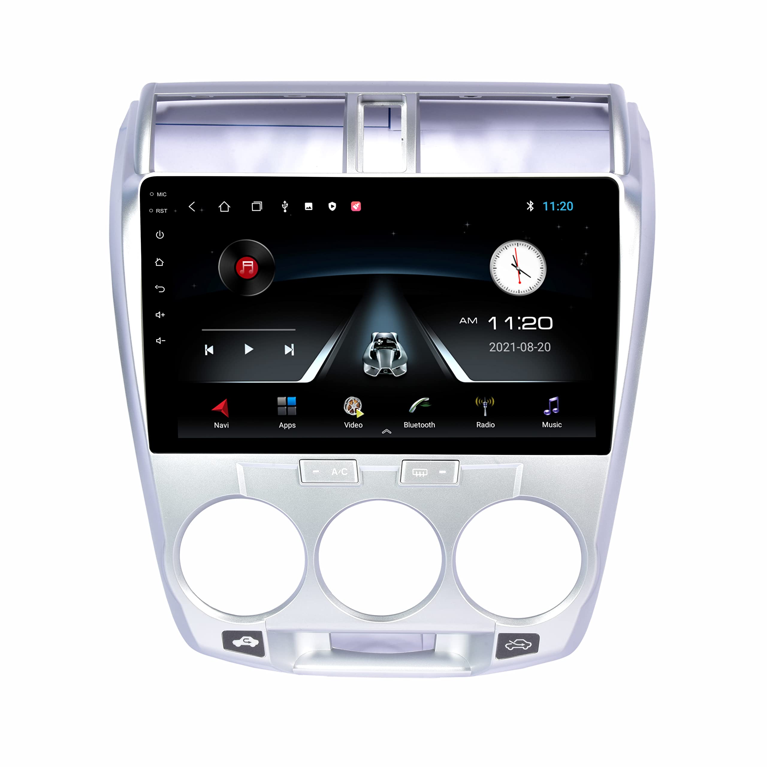 BASSOHOLIC 10 Inches Advanced Car Radio Receiver with 2GB/16GB RAM & ROM, Gorilla Glasses/Full HD Display/WiFi/GPS/SWC and HD Parking Camera (Honda City Old (2008-13) CP