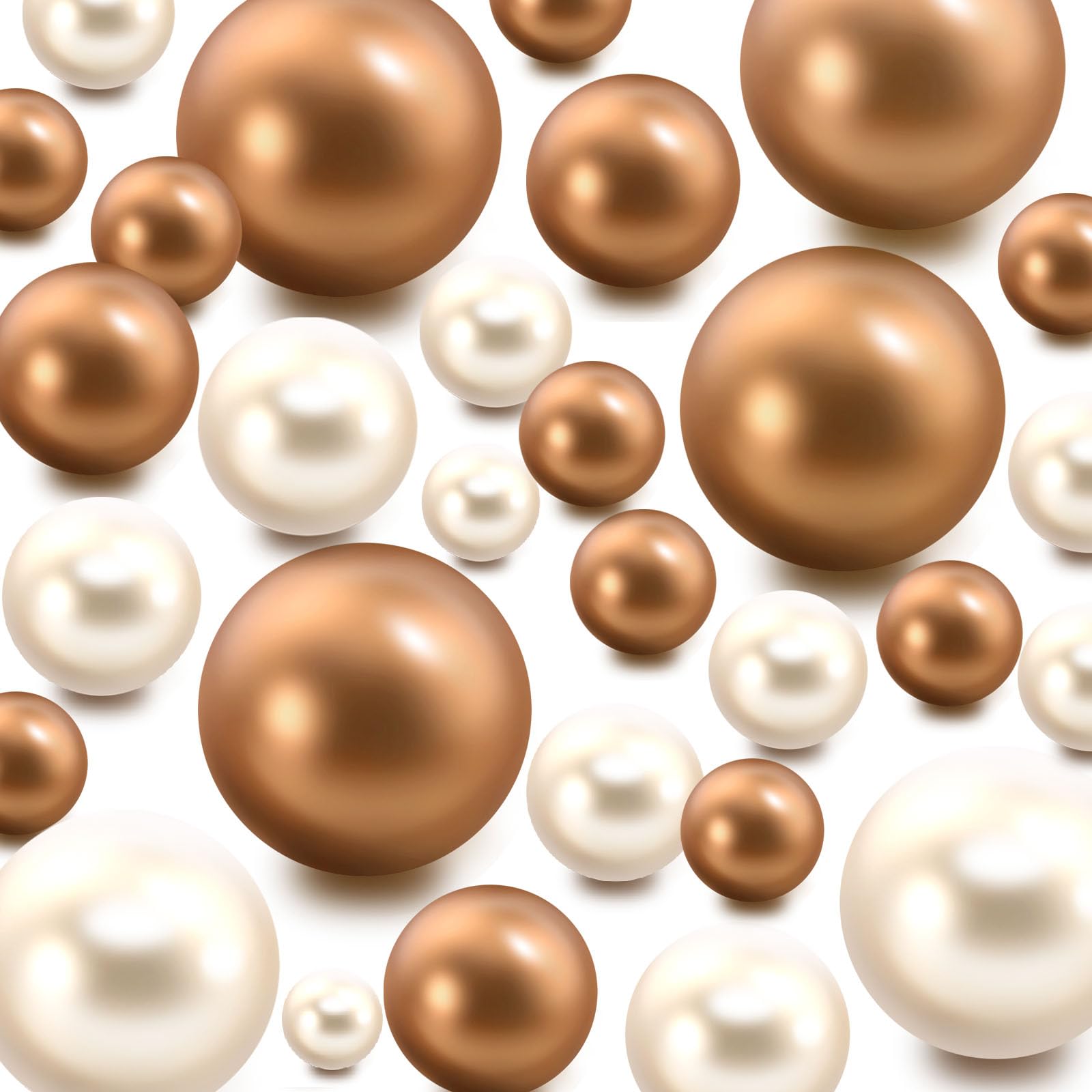 200PCS White Gold Floating Beads for Centerpieces Vase Filler No Hole Pearl