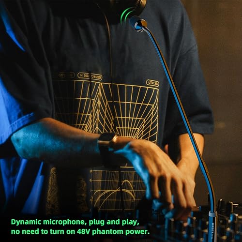 Miniatura 8 de Micrófono de cuello de cisne, micrófono DJ de 23 pulgadas para mezclador de audio, micrófono dinámico profesional XLR con cable, micrófono de
