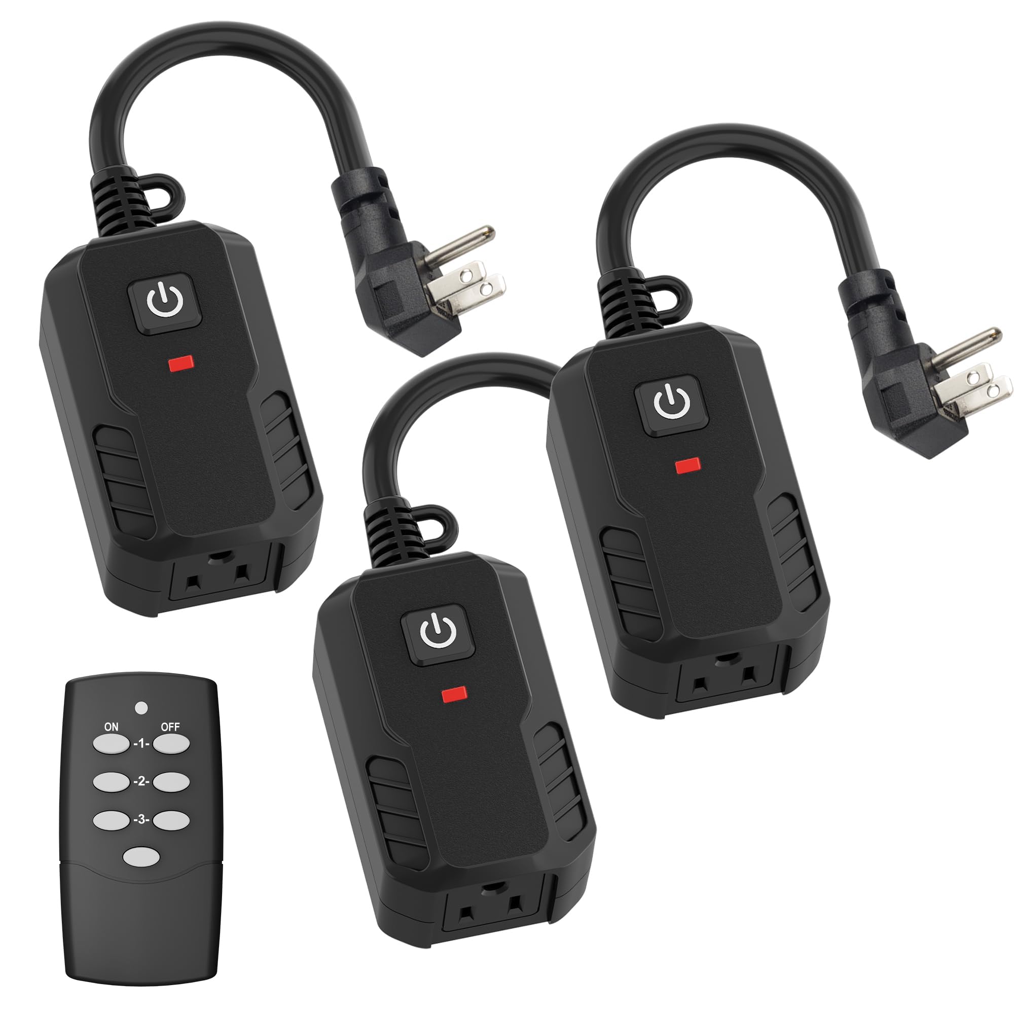 Outdoor Remote Control Outlet Plug Black