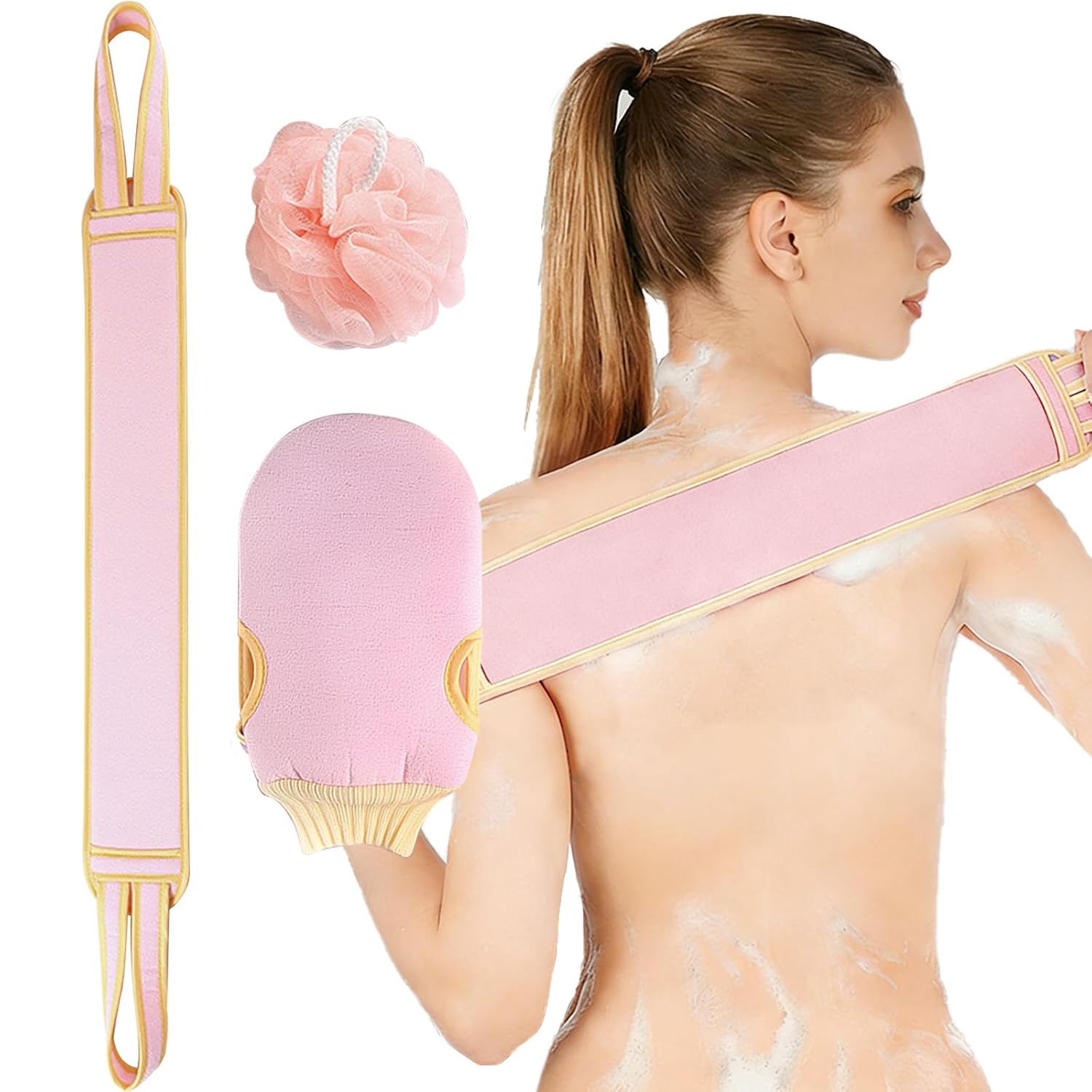 Exfoliating Glove and Back Scrubber Set - Deep Cleansing
