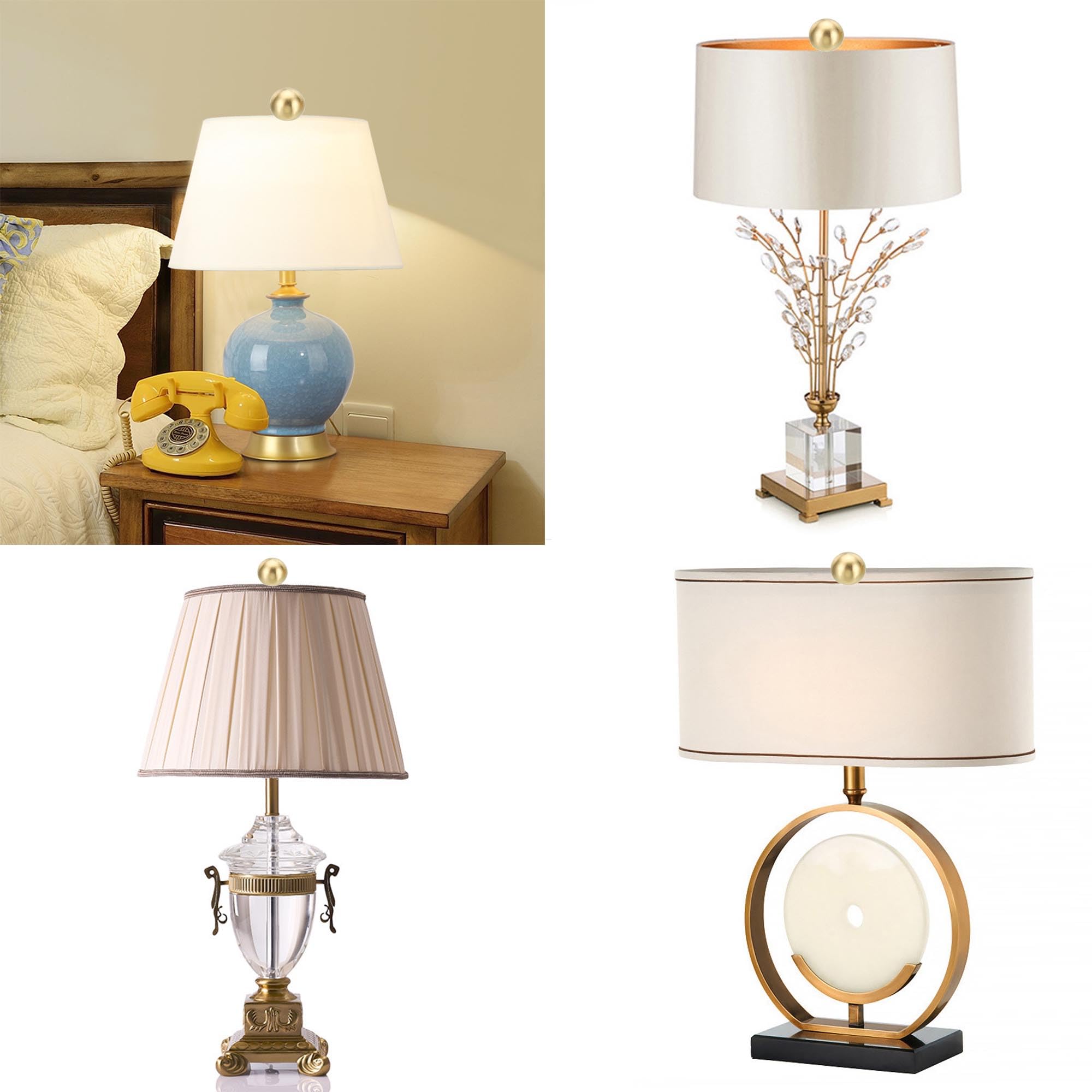 Paquete de 2 tapas de metal para lámpara de bola de 0.866 pulgadas, tuercas decorativas de estilo clásico, rosca IP de 1/4-27 y 1/8 para soporte de pantalla de lámpara, arpa (dorado) 5