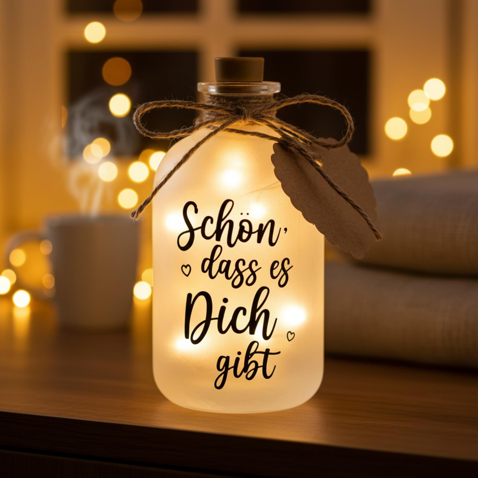 BBTO LED Flaschenlicht mit Spruch Schön Dass Es Dich Gibt Geldgeschenke Verpackung Geburtstag Beleuchtete Dekoflasche Geburtstagsgeschenk Dankeschön Geschenk für Frauen Freundin Hochzeit Muttertag