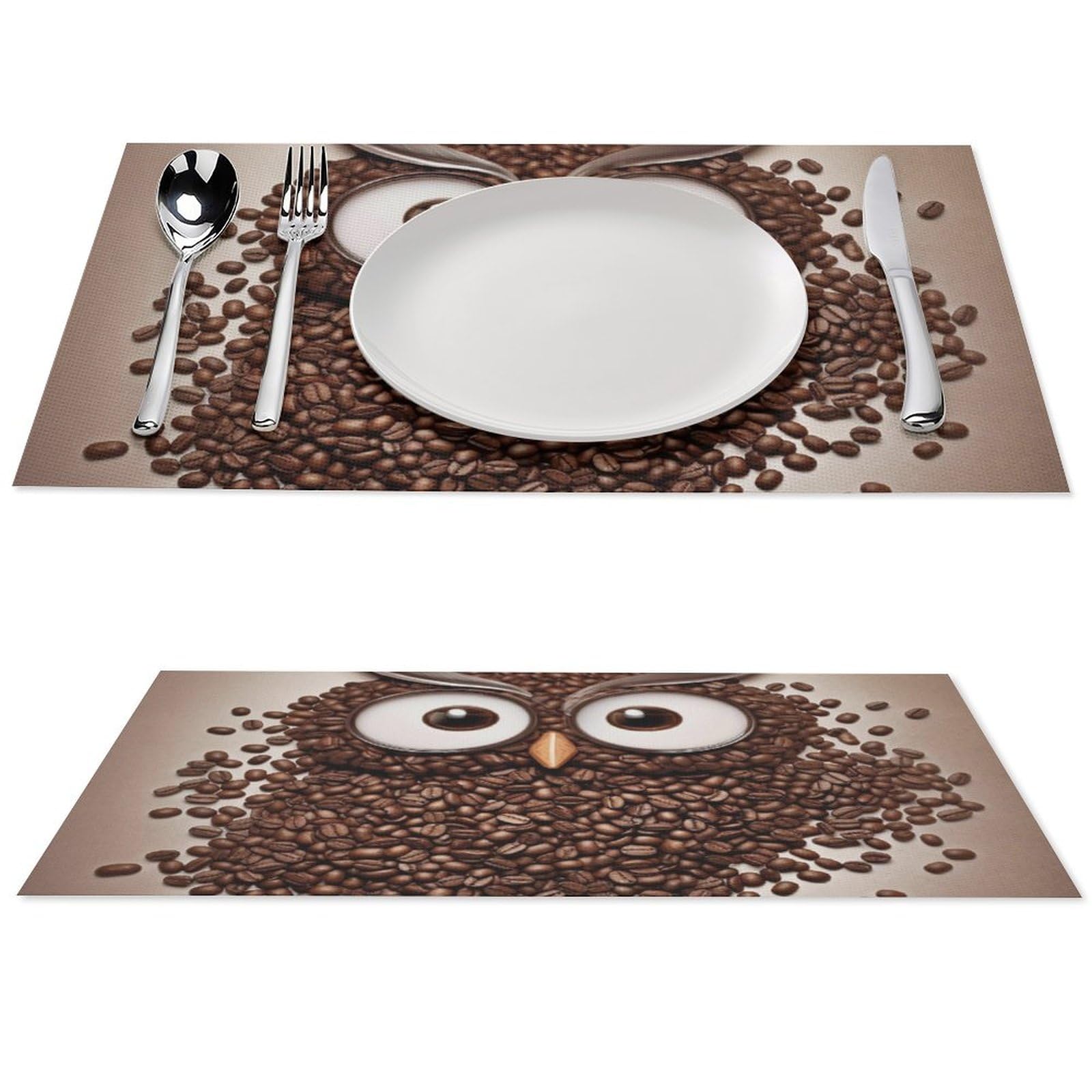 Sets de table pour intérieur et extérieur lot de 6 tapis de table lavables en PVC hibou