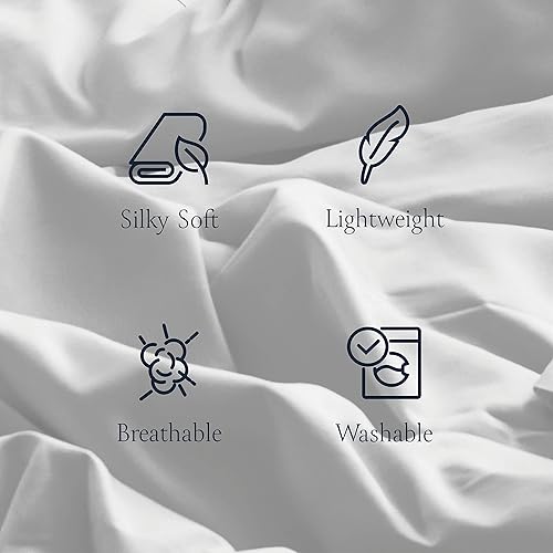 Miniatura 9 de Juego de sábanas de seda suave BELADOR - 6 piezas de sábanas blancas para cama tamaño Queen, sábanas con bolsillos profundos y ajuste seguro con