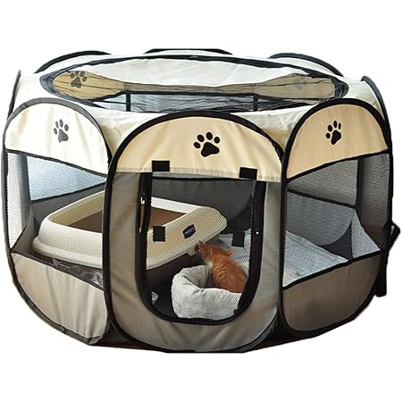 Amazon 八角形ペット 折りたたみサークル グレー プレイサークル S ペットテント ペットハウス ペット用ケージ サークル ケージ アウトドア コンパクト 屋外 屋内 犬 Thld サークル プレイサークル 通販