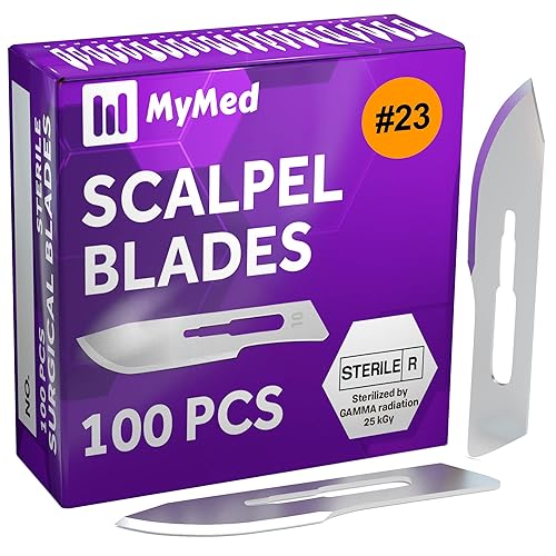 Miniatura 7 de Paquete de 100 cuchillas quirúrgicas desechables, 11, tamaño 11, cuchillas de bisturí para cuchillo quirúrgico, herramienta de dermaplaning para