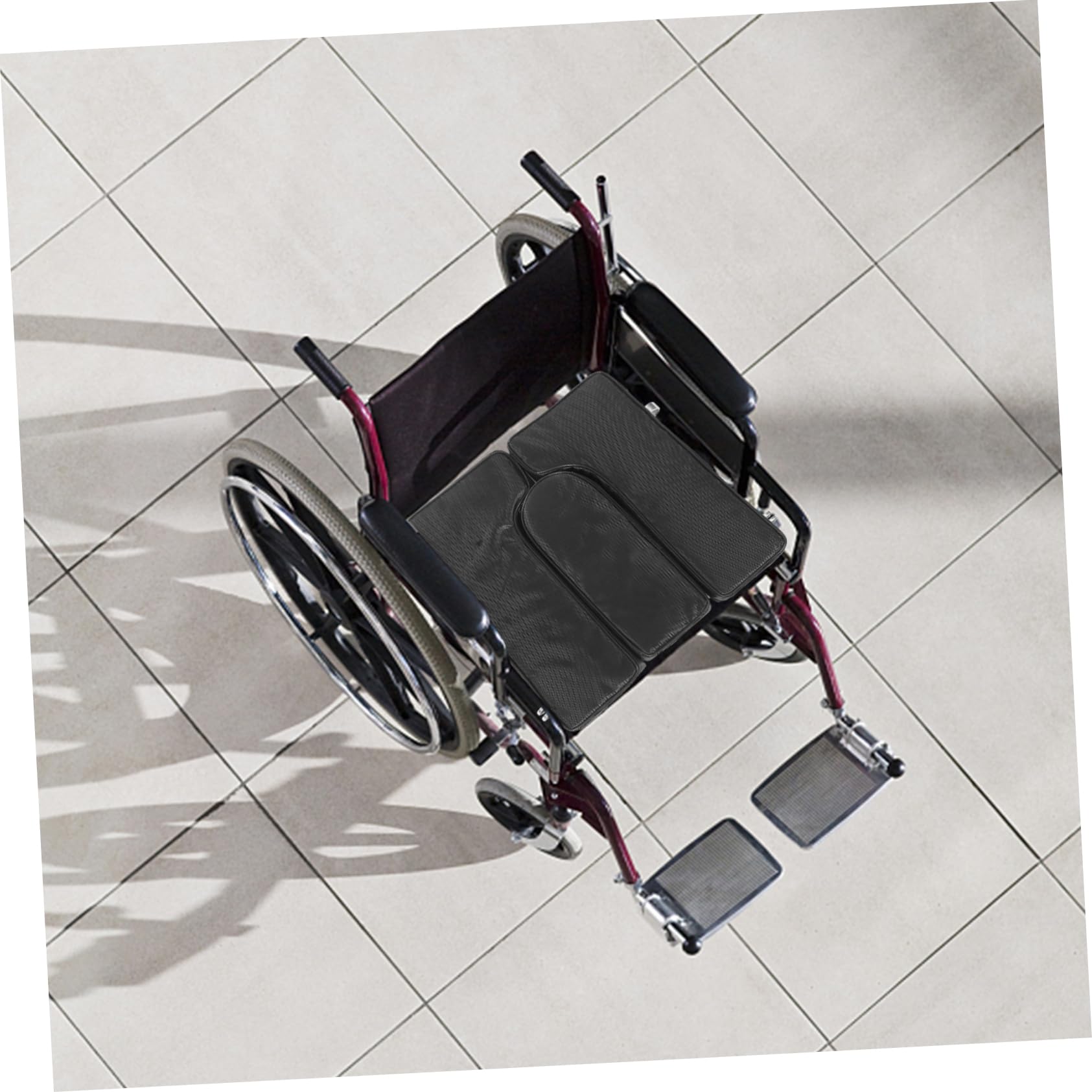 FRCOLOR Cojín para Asiento de Silla de Ruedas de Esponja y Cuero Negro