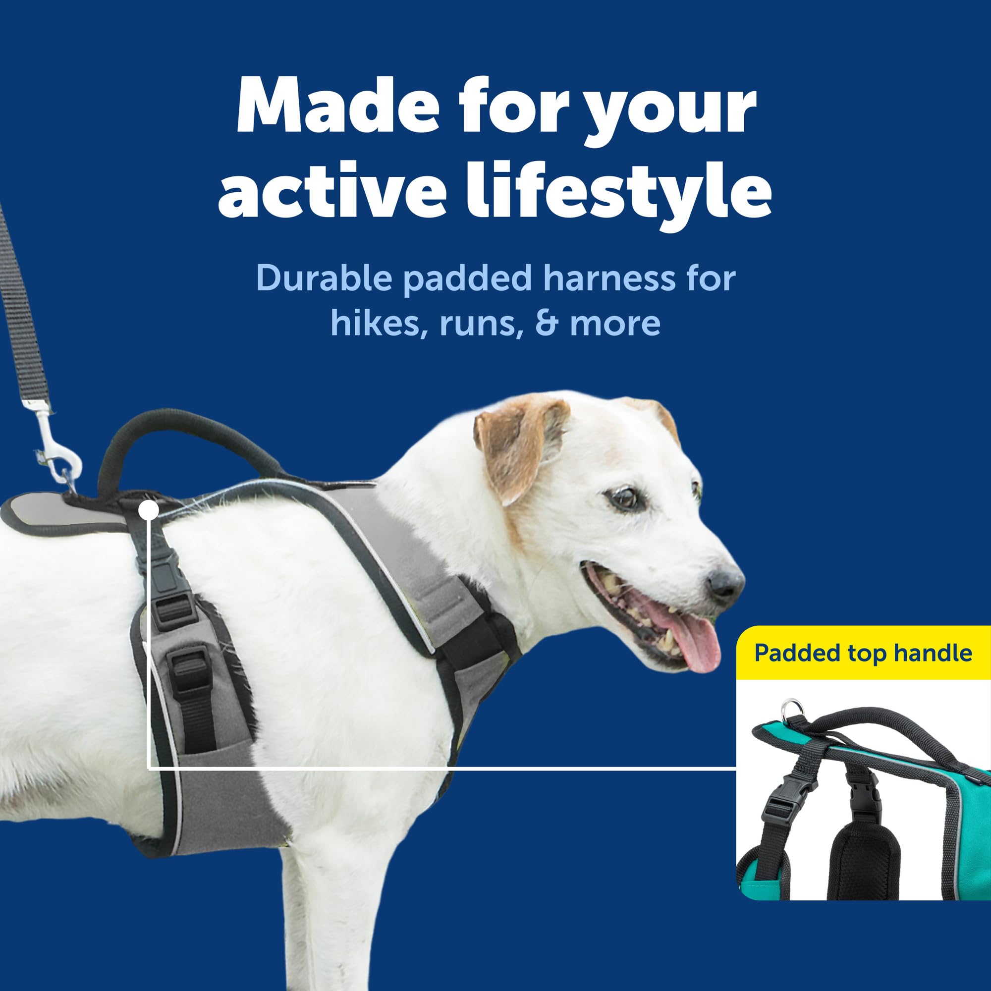 PetSafe EasySport szelki dla psa - wyściełane, regulowane szelki dla psa z uchwytem kontrolnym i odblaskową lamówką - idealne dla aktywnych psów - od The Makers of The Easy Walk uprząż - mała
