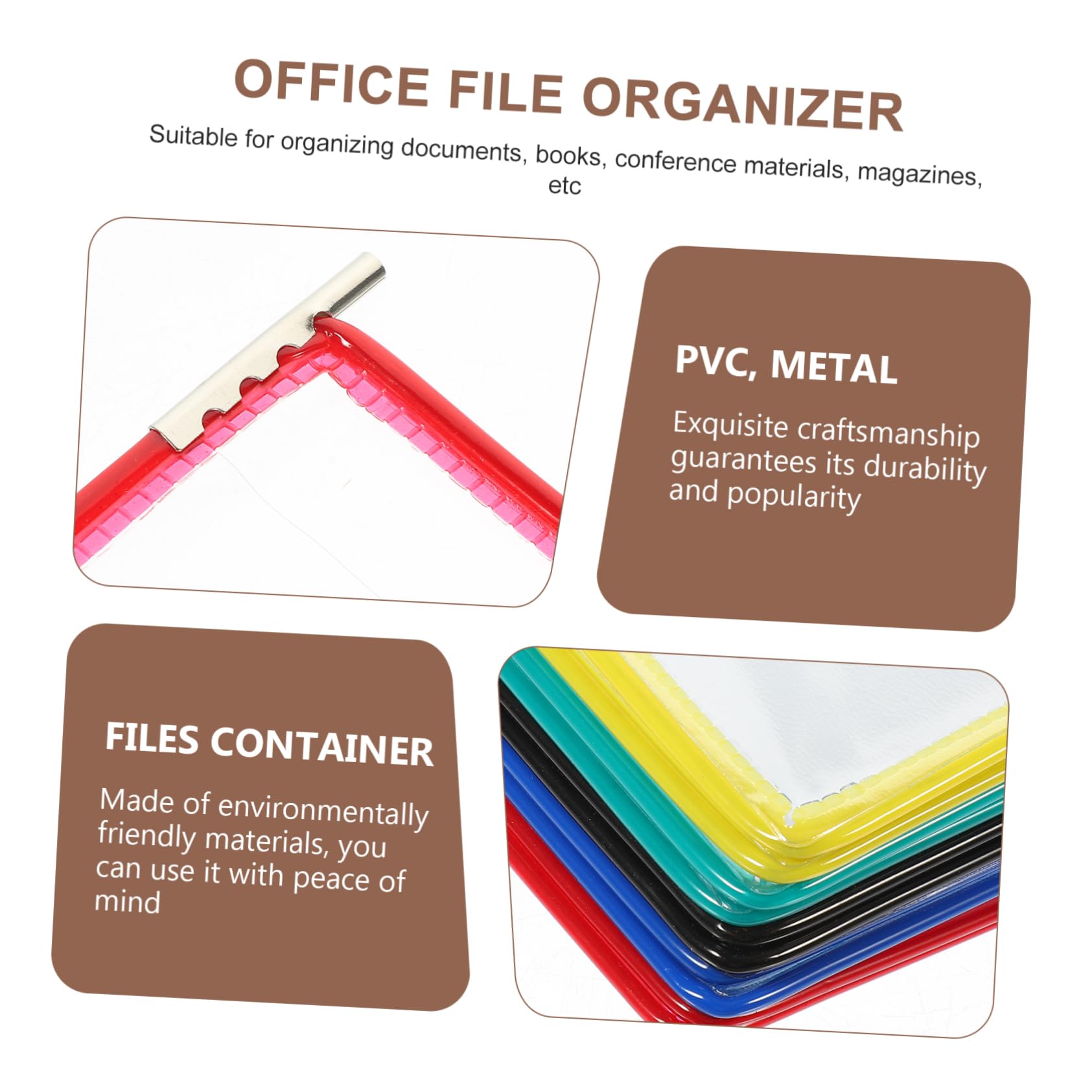 Organizador de Archivos de Pared de 10 Páginas en Pvc y Metal