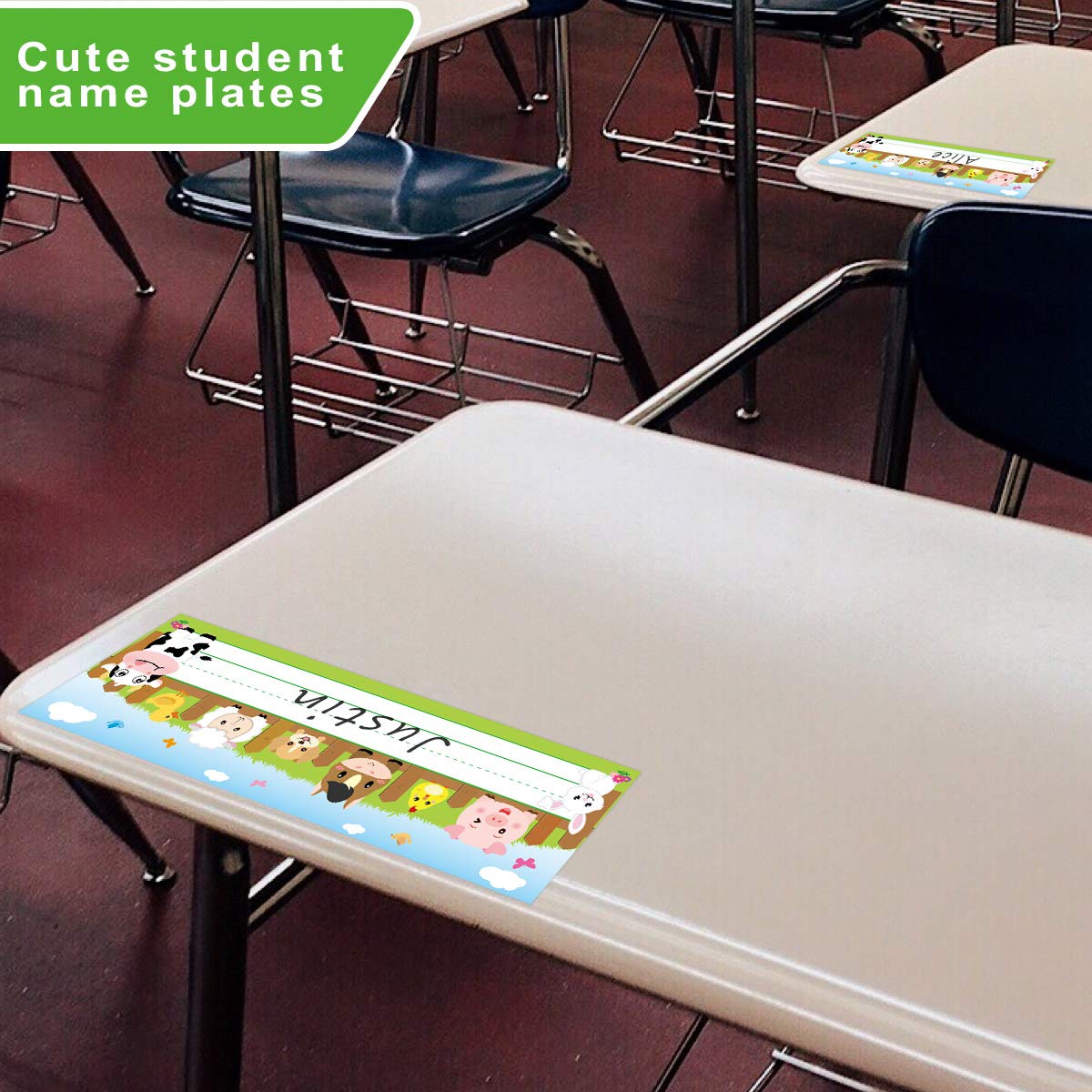 Farm Animal Name Plate Primary Students Back to School Desk Nameplates 36 Pack Classroom Decoration - Image 4