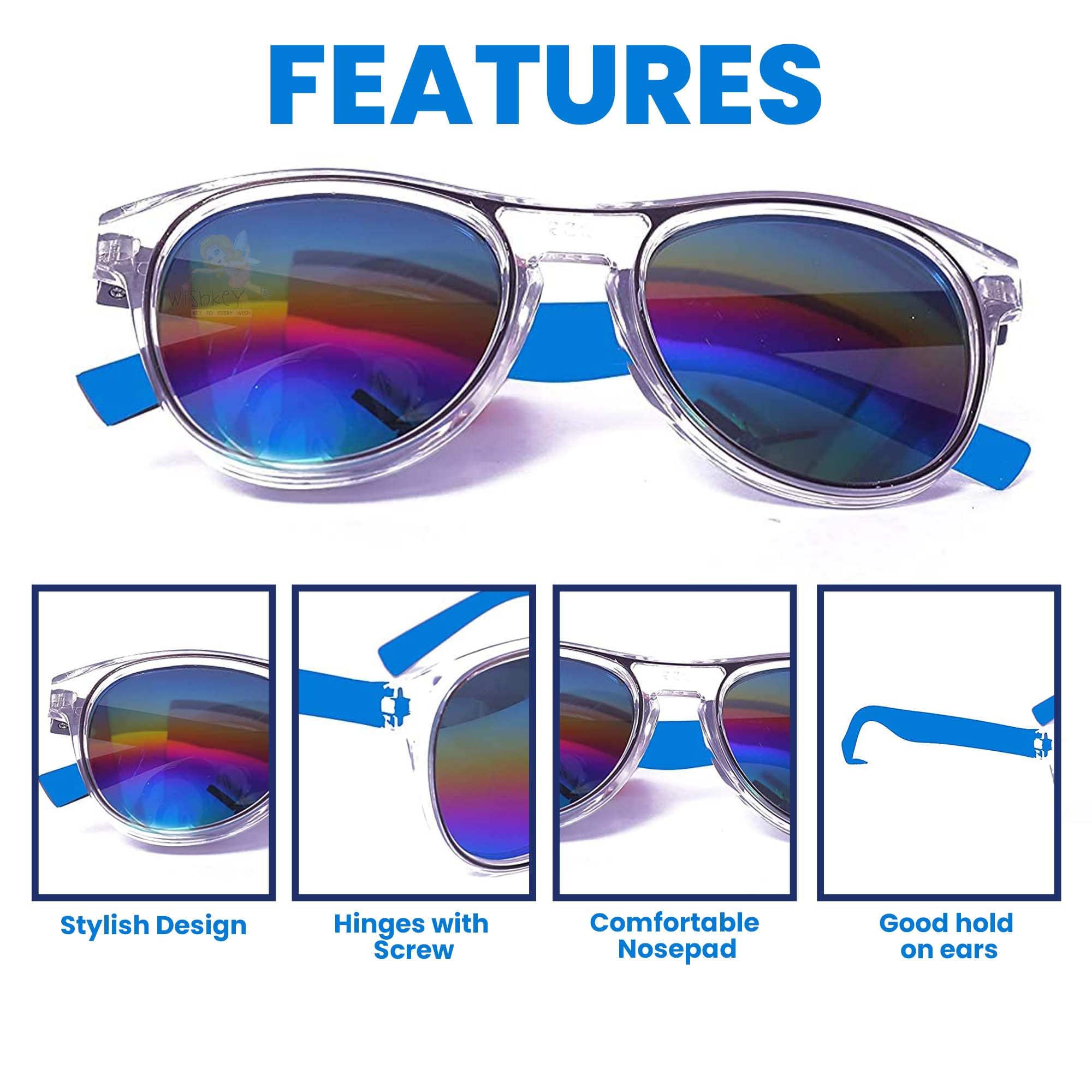 Koochie-Koo Unisex-Child Round UV Protected Cool UV Rays Protective Full Frame Sunglasses , Shades, Cute Car Shaped Storage Case, Stylish Sunglass And , 2-6 Years (Pack Of 1, Blue) 1