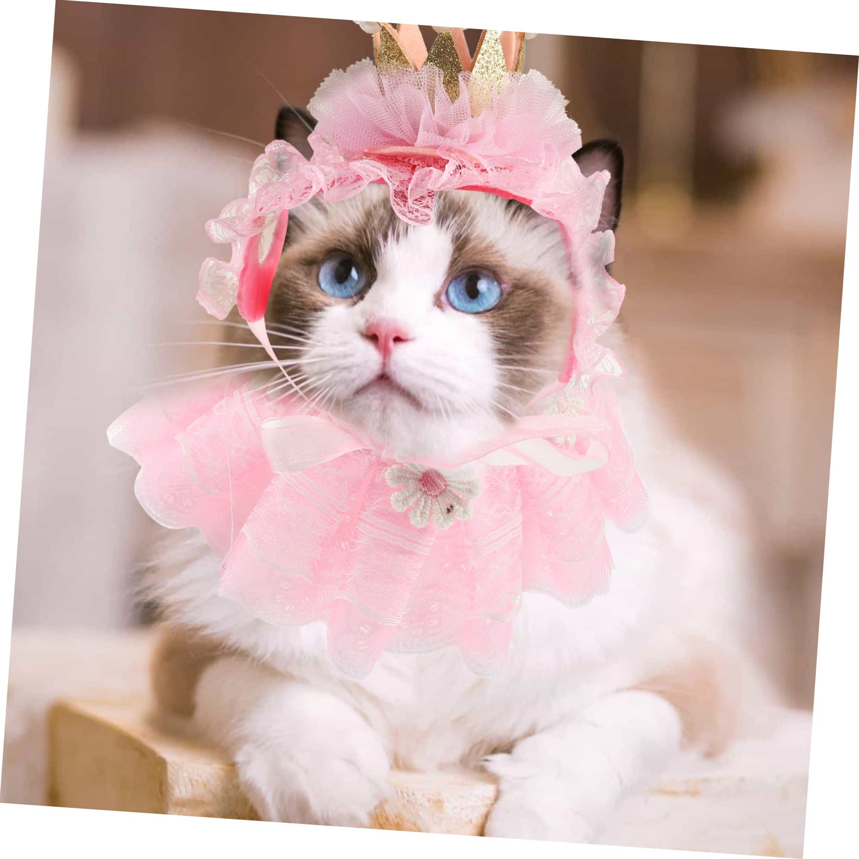 INOOMP 4sets Collari Per Gatti e Cani Con Accessori Cosplay Per Compleanni e Feste Decorazione Elegante e Confortevole Per Animali Domestici