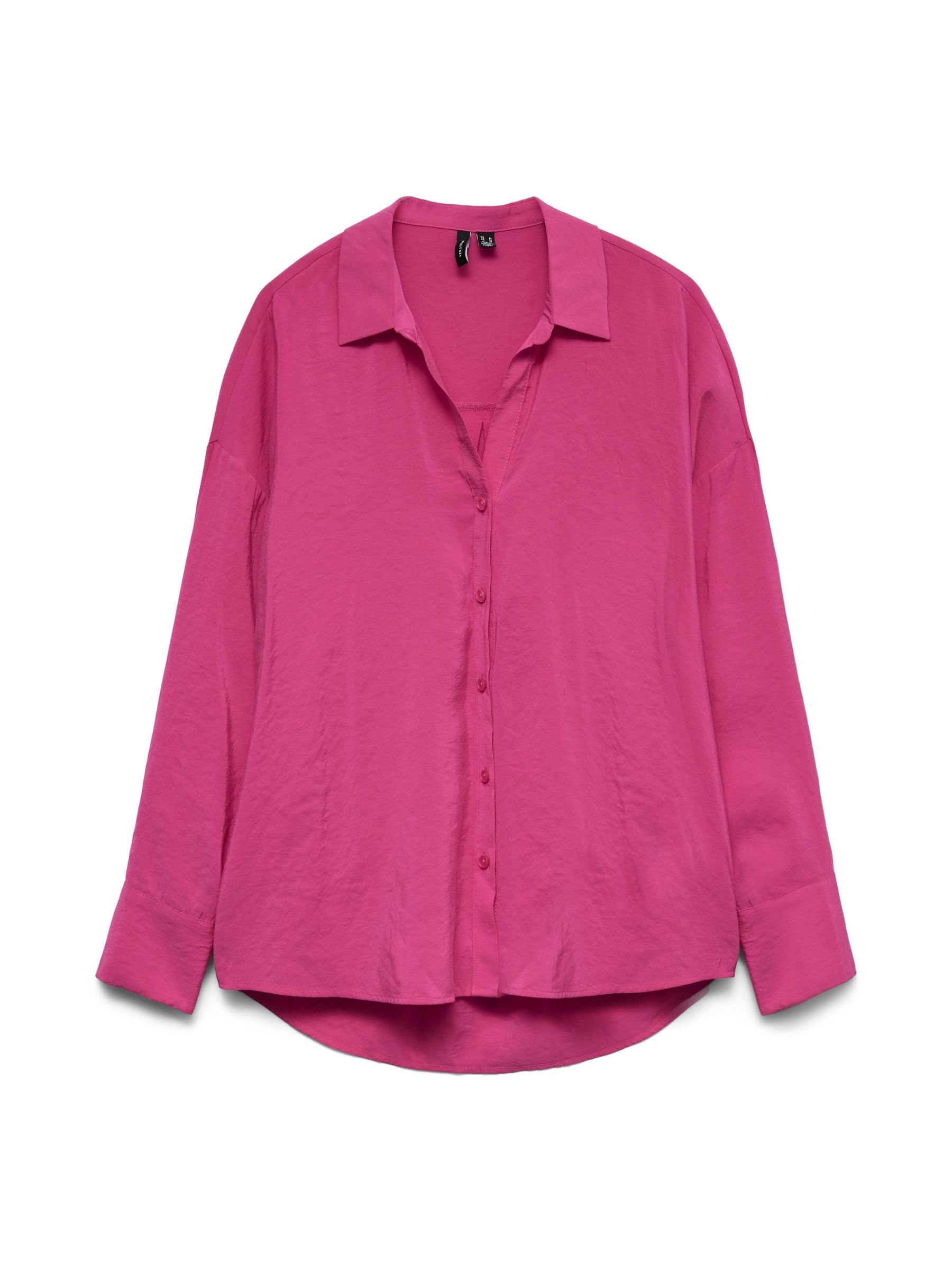VERO Moda Damen Vmqueeny Ls Oversize Shirt WVN Ga Noos Langarmshirt
