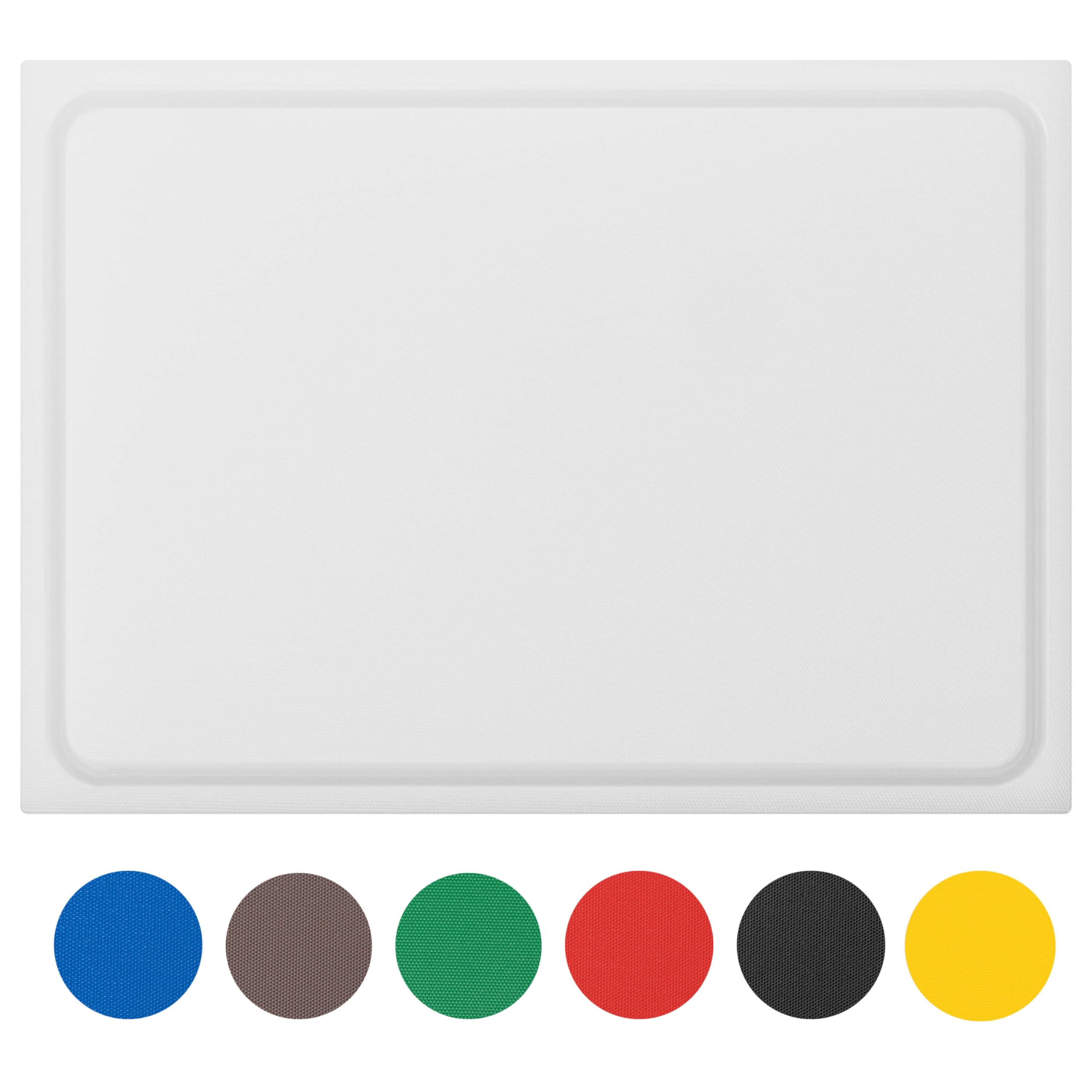 Planche à découper en plastique PE-HD Blanc, 60x40x2 cm, passe au lave-vaisselle, extra épaisse, n'abîme pas les couteaux bac à jus