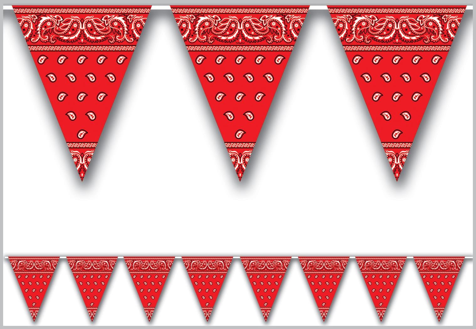 Beistle Multi-Colored Bandana Pennant Banner