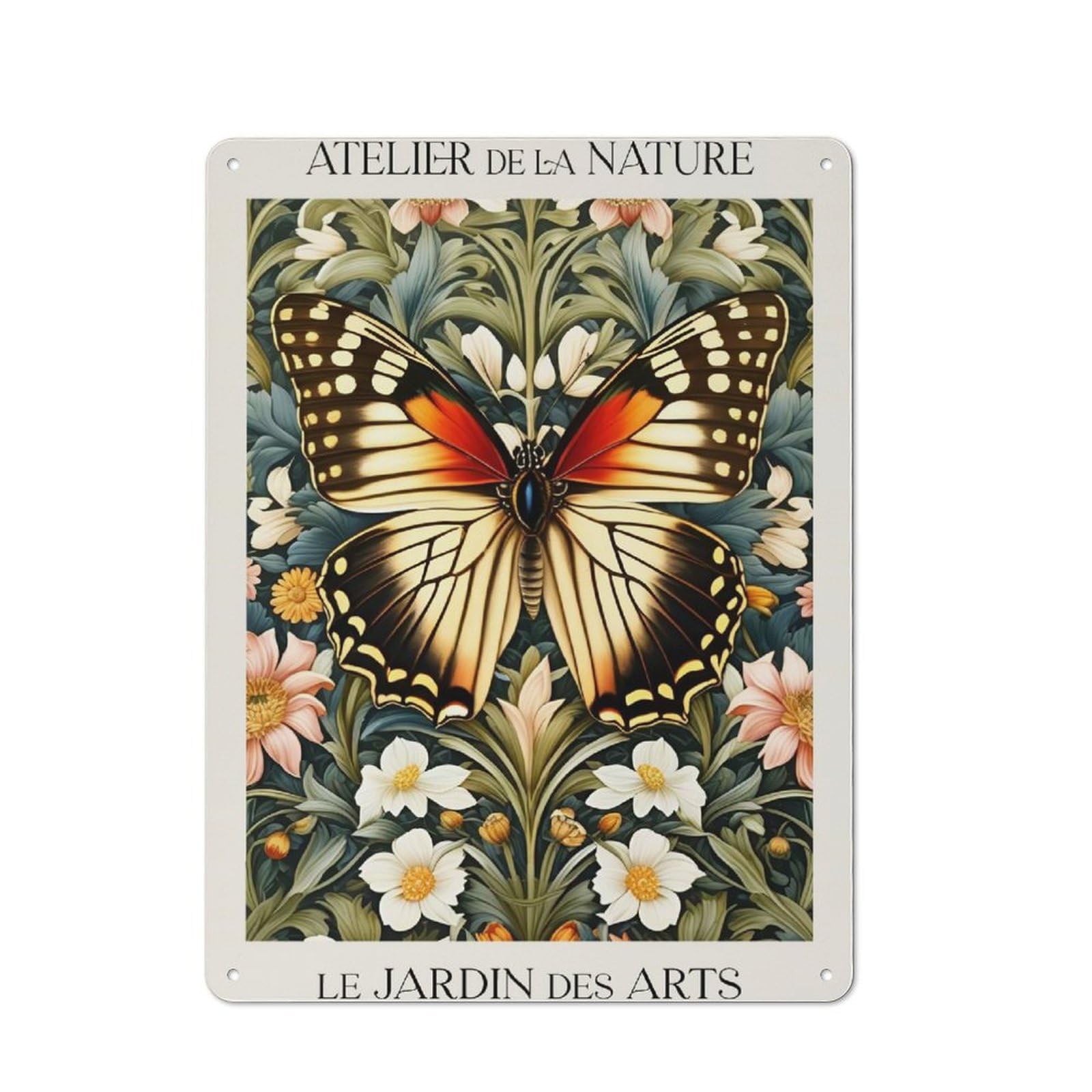 Vintage Madame Butterfly Metal Plaque 40x30cm, Diner Style Decor for Bakery, Diner, Cafe Or Family Room