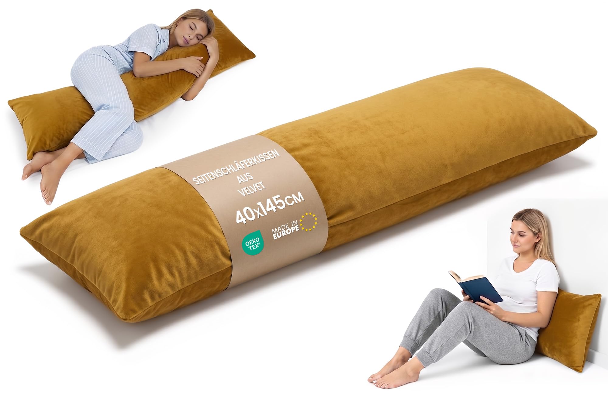 Totsy Baby Seitenschläferkissen Schwangerschaftskissen 40x145 cm - Kuschelkissen Schlafkissen Pregnancy Pillow Stillkissen Kissen mit Bezug für Seitenschläfer und Erwachsene Zertifikat Oeko-Tex