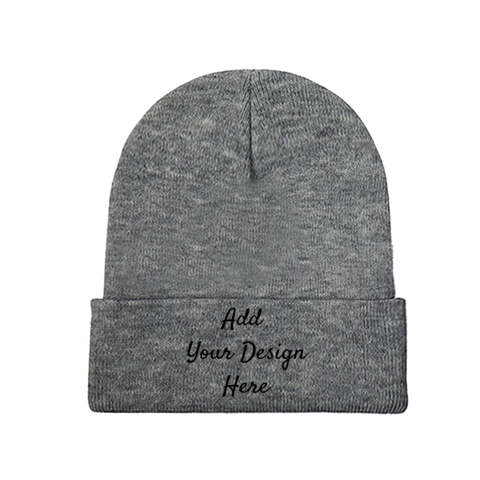 Custom Knitted Beanie Hats Slouch Darkgray Beanie Add Your Design Here Knitted Hats