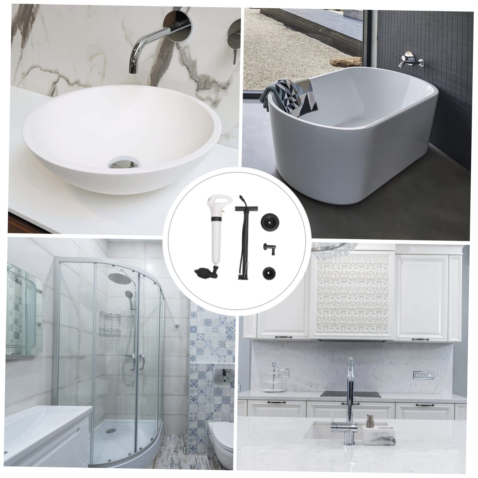 DOITOOL Kit de Débouchage WC Fermé en ABS Blanc, 1 Set