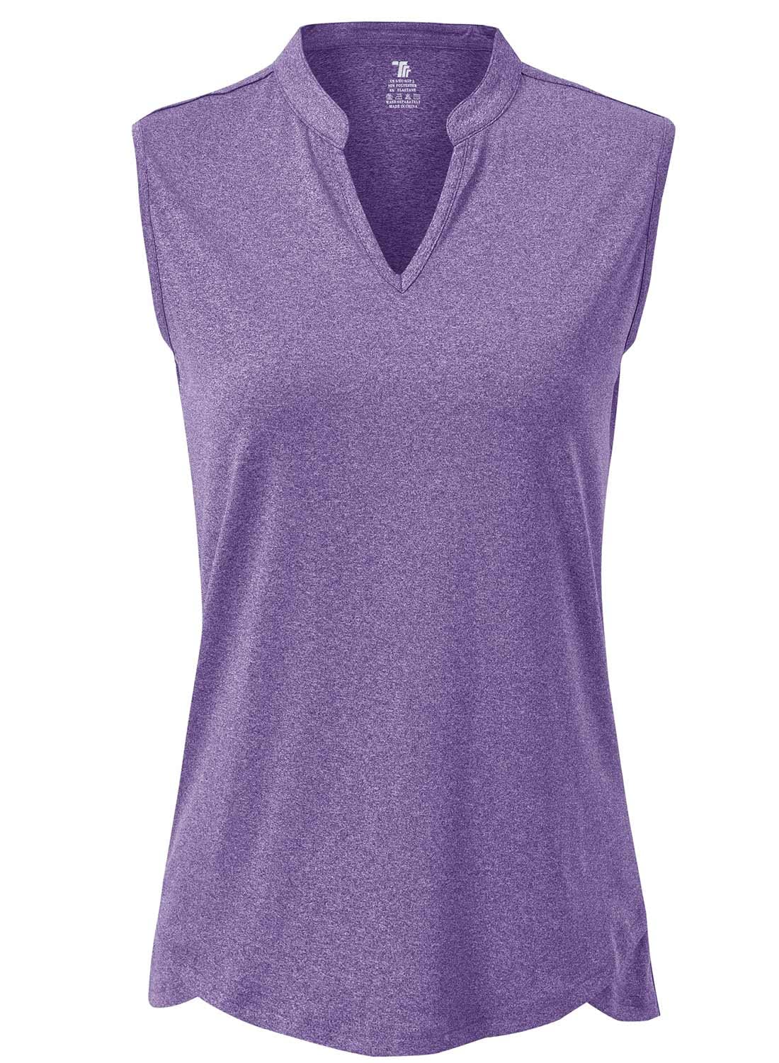 JHMORP Women's Golf Shirts Sleeveless Quick Dry V-Neck Tennis Sport Activewear Polo Tank Tops