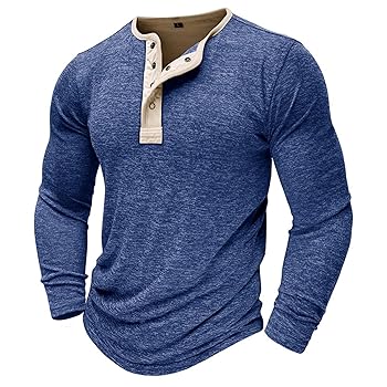 PETCDIM Mens Basic Henley Shirts Long Sleeve Lightweight