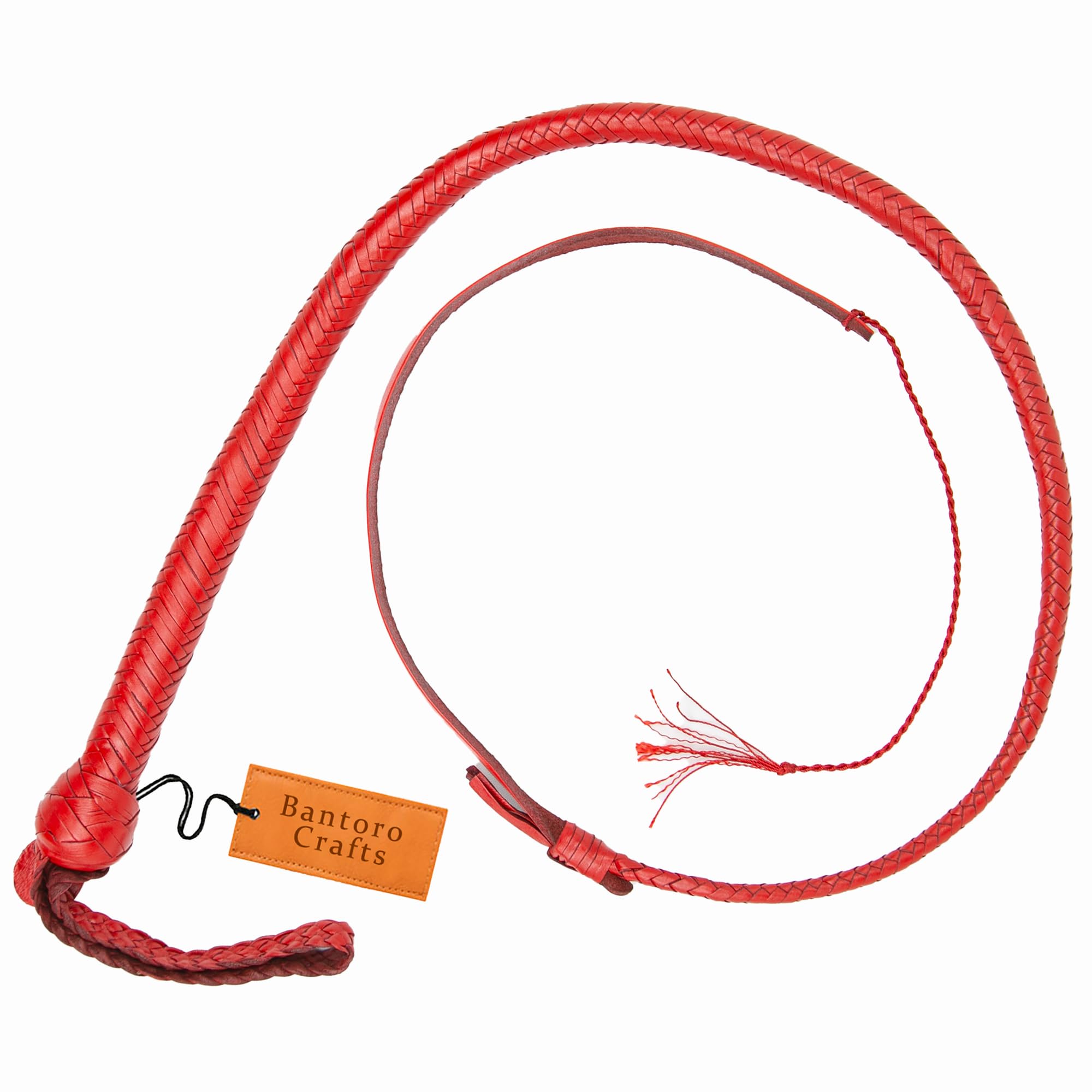 Rosso 3 Piedi / 0,90 Metri Snake Whip Shot Caricato/Forte Cracking in Pelle Bullwhip 16 trecce Intrecciate