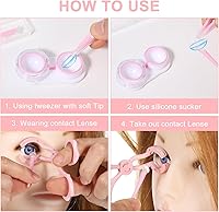 Vista 4 de Herramienta aplicadora de lentes de contacto, aplicador de lentes de contacto, herramienta removedor de contacto para contactos suaves, juego