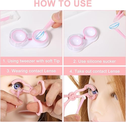 Miniatura 4 de Ayudas para el uso de lentes de contacto, aplicador de lentes de contacto, herramienta de eliminación de contacto para contactos suaves, juego de