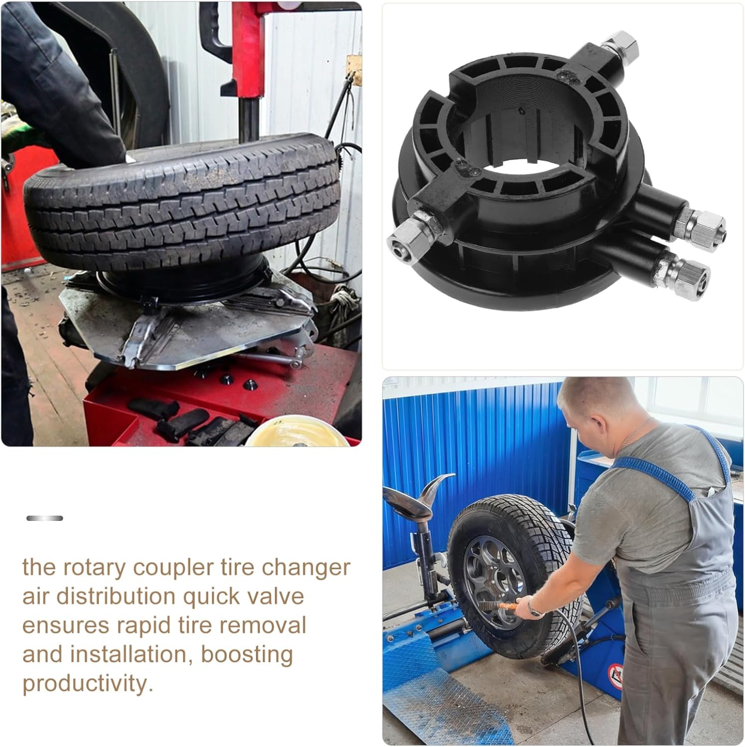 OUNONA Rotary Coupler Tire Changer Air Distribution Efficient Tire Changing Tool for Automotive Workshops User-Friendly and Precise for Enthusiasts