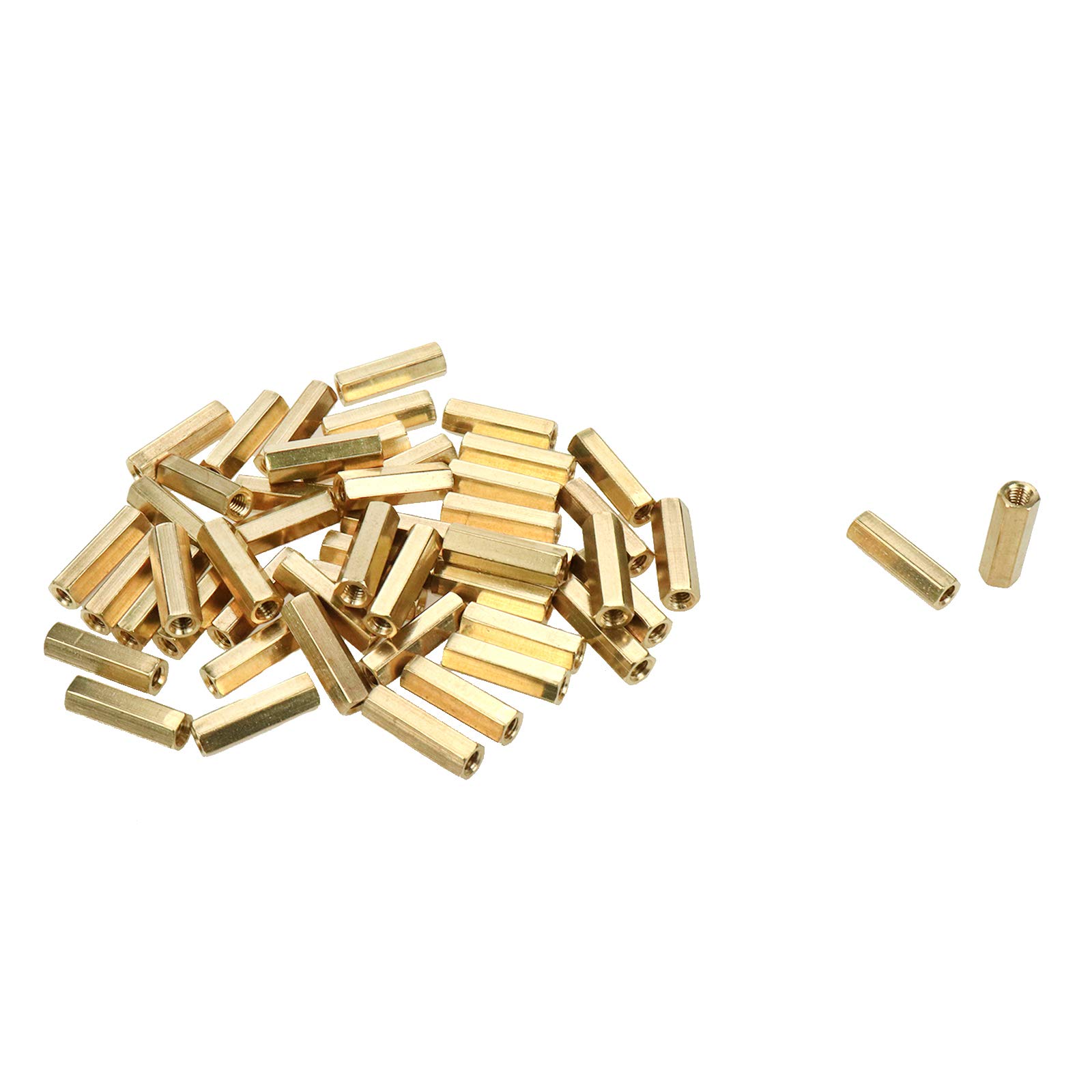 S SYDIEN 50Pcs M4x20 Double-Pass Copper Column Spacer Pillars Female Copper Spacer Standoff-image-3