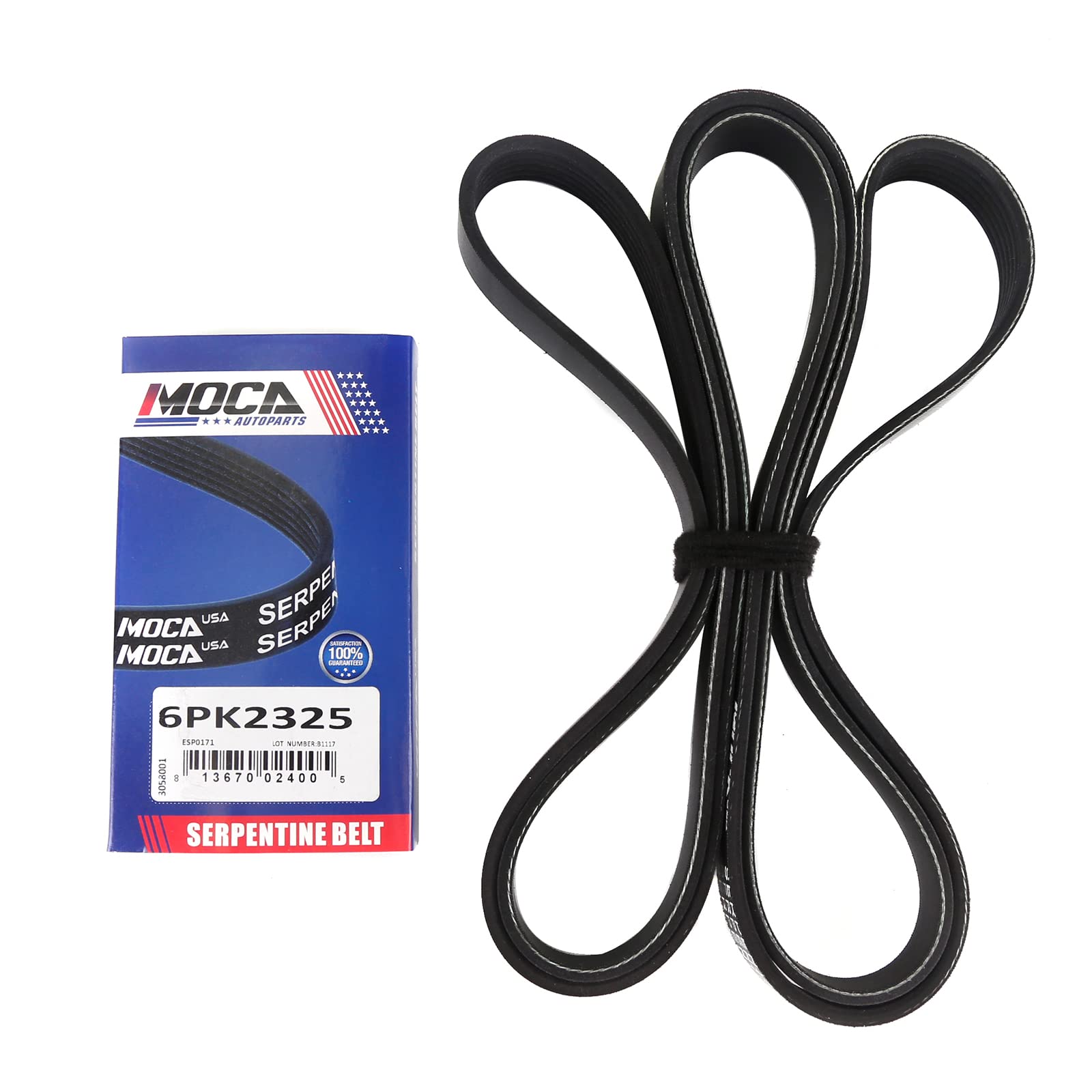 MOCA 6PK2325 EPDM Serpentine Belt for Dodge GMC 2.9L 3.7L DOHC 4-Door