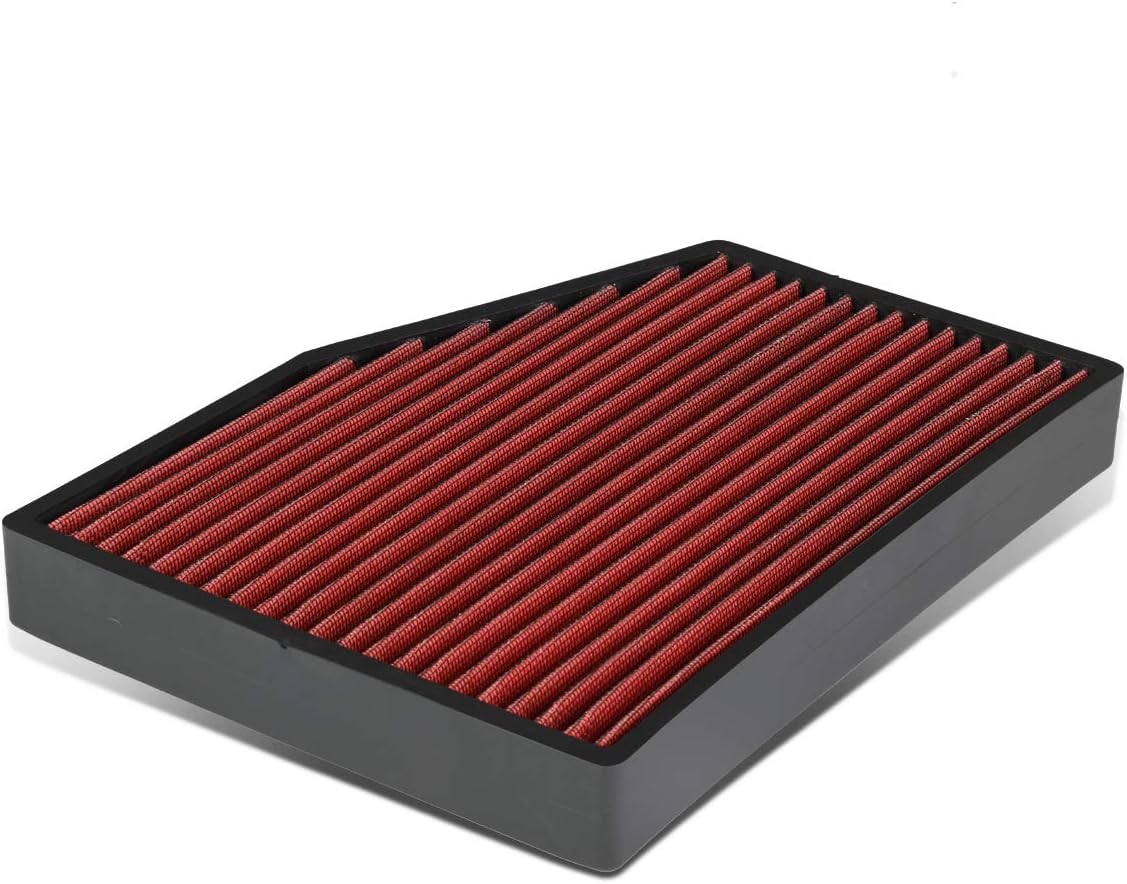 Auto Dynasty High Flow Drop-In Panel Cabin Air Filter Compatible with 1K0819644, Red