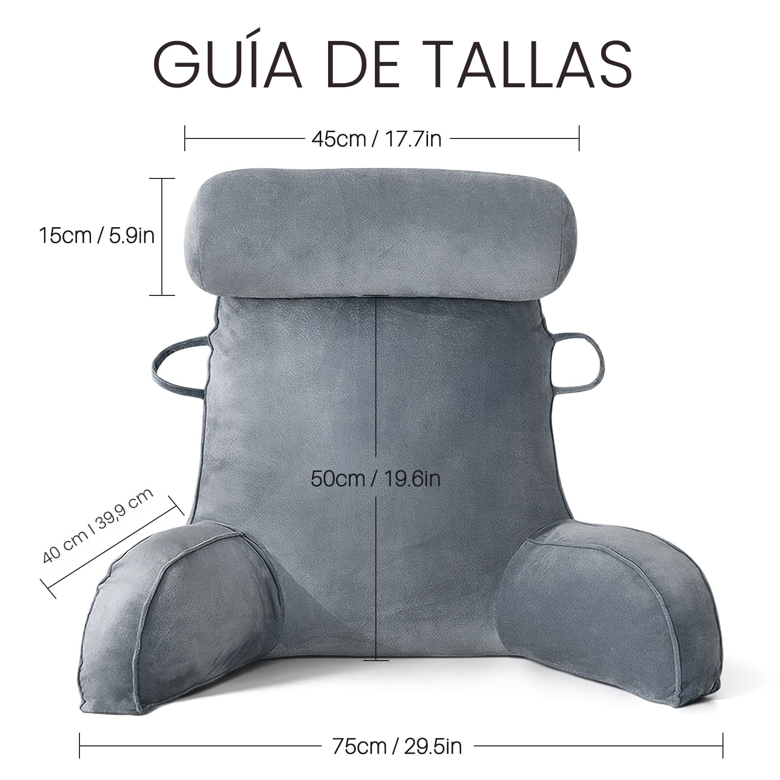 MINGPINHUIUS Cojín de lectura XL para cama y sofá con cojín cervical extraíble, cojín de espalda ideal para adultos con espuma viscoelástica para leer cómodamente, trabajar, jugar, ver la televisión